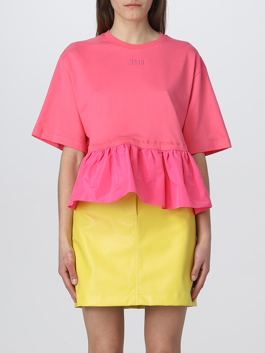 Msgm T-shirt Woman Color Fuchsia In Fuchsia