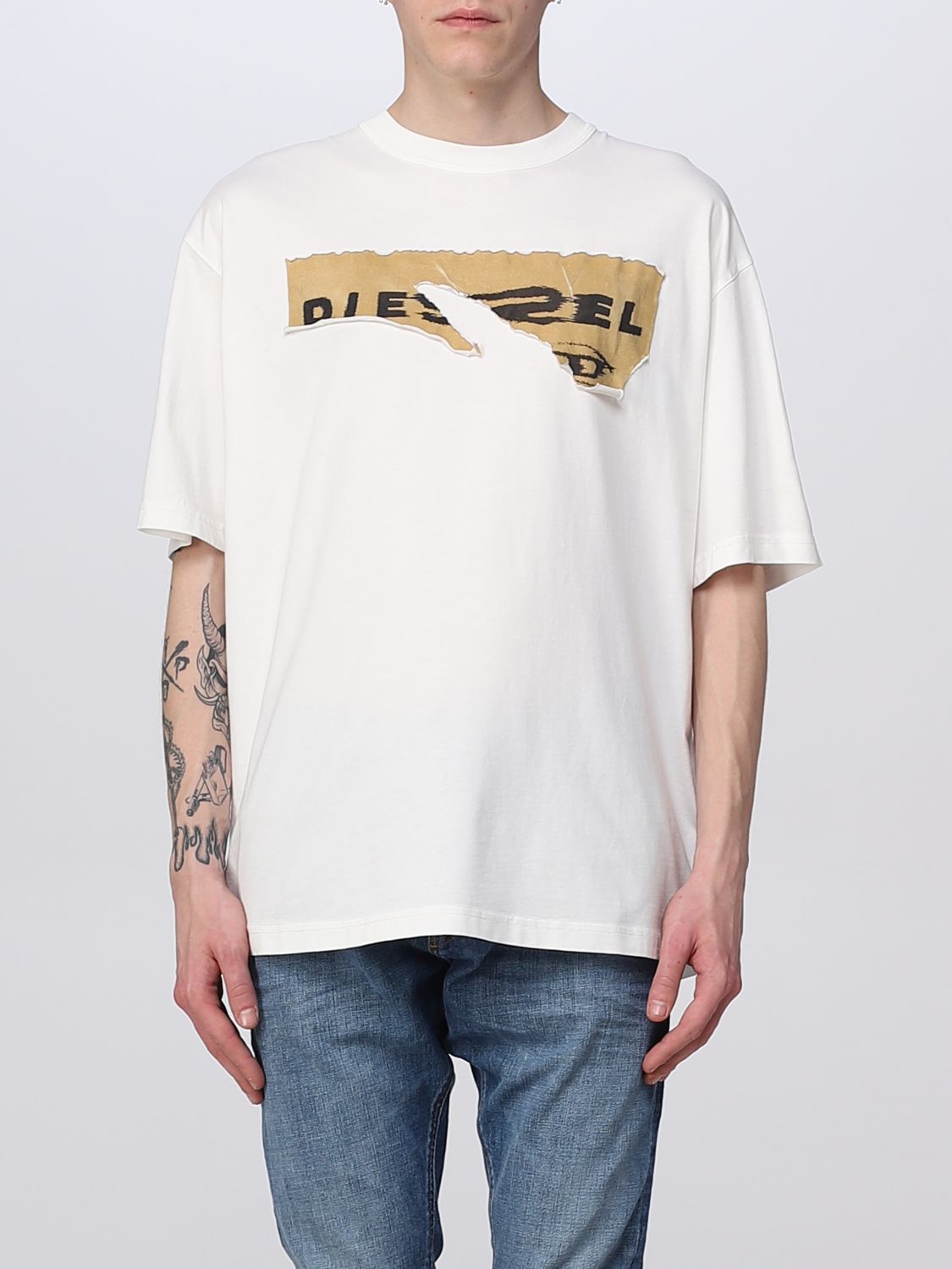 DIESEL: t-shirt for man - White | Diesel t-shirt A085260JYYF online on ...