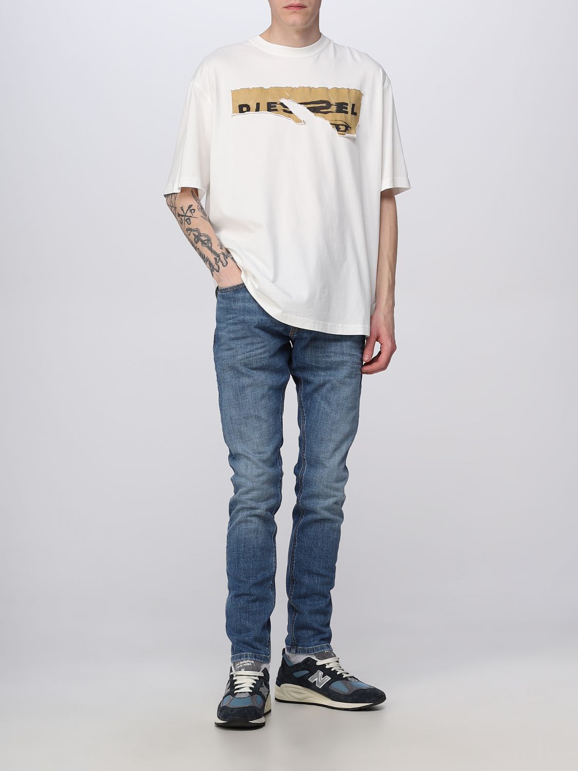 DIESEL: t-shirt for man - White | Diesel t-shirt A085260JYYF online on ...