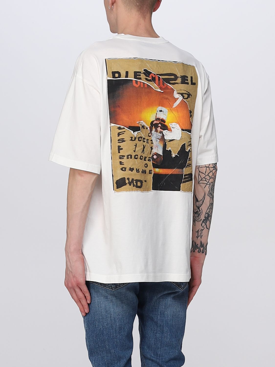 DIESEL: t-shirt for man - White | Diesel t-shirt A085260JYYF online on ...