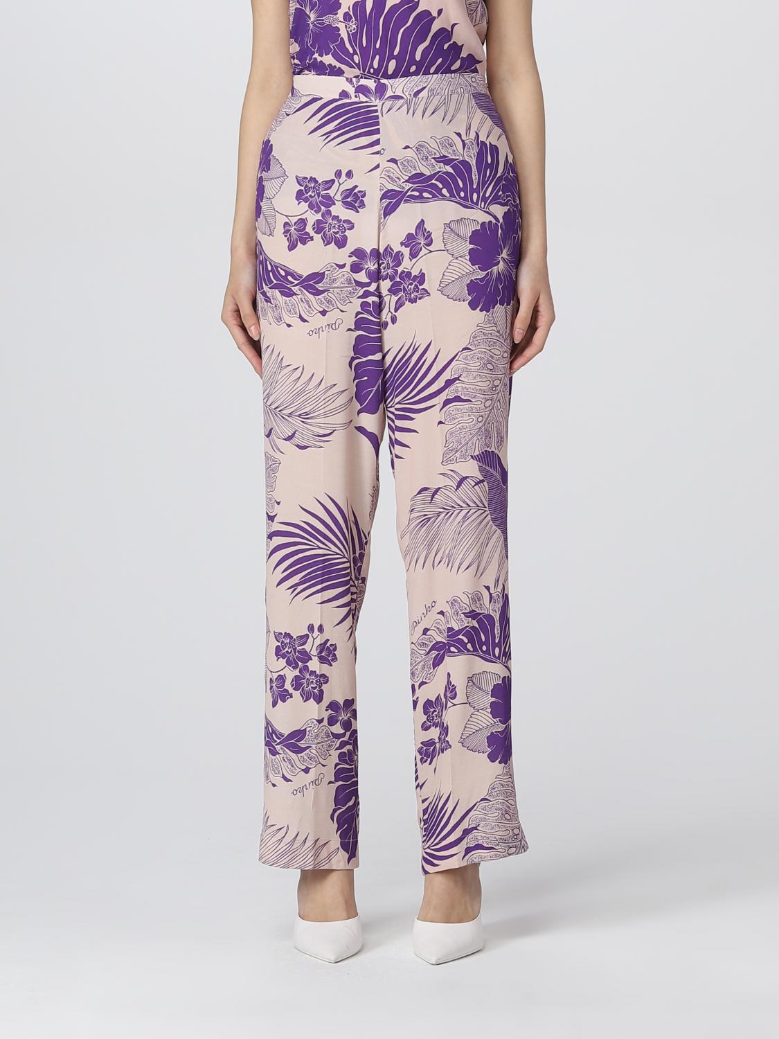 Pinko Pants Woman Color Violet In Violet