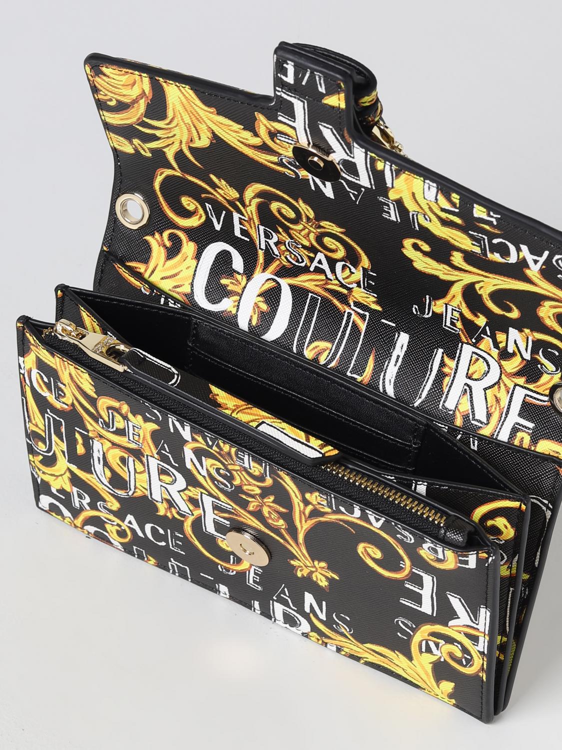 Borsa mini Versace Jeans Couture: Borsa wallet Versace Jeans Couture in pelle sintetica nero 3