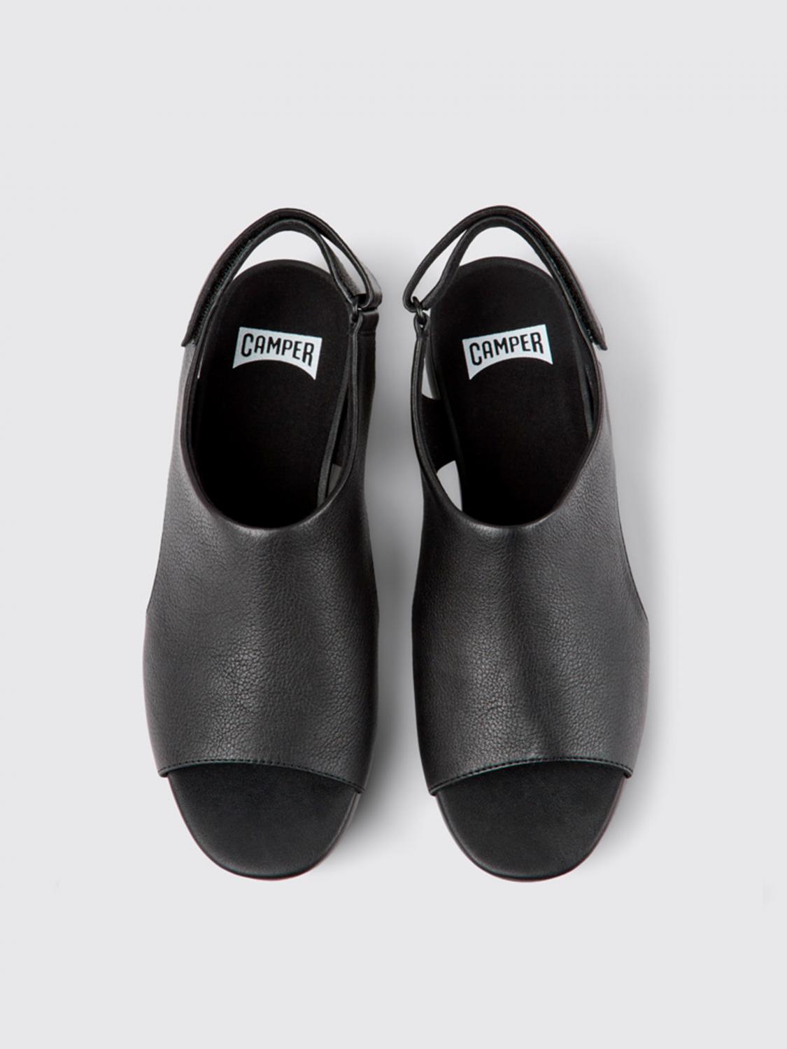 CAMPER Sandalias planas para mujer, Negro Sandalias Planas Camper