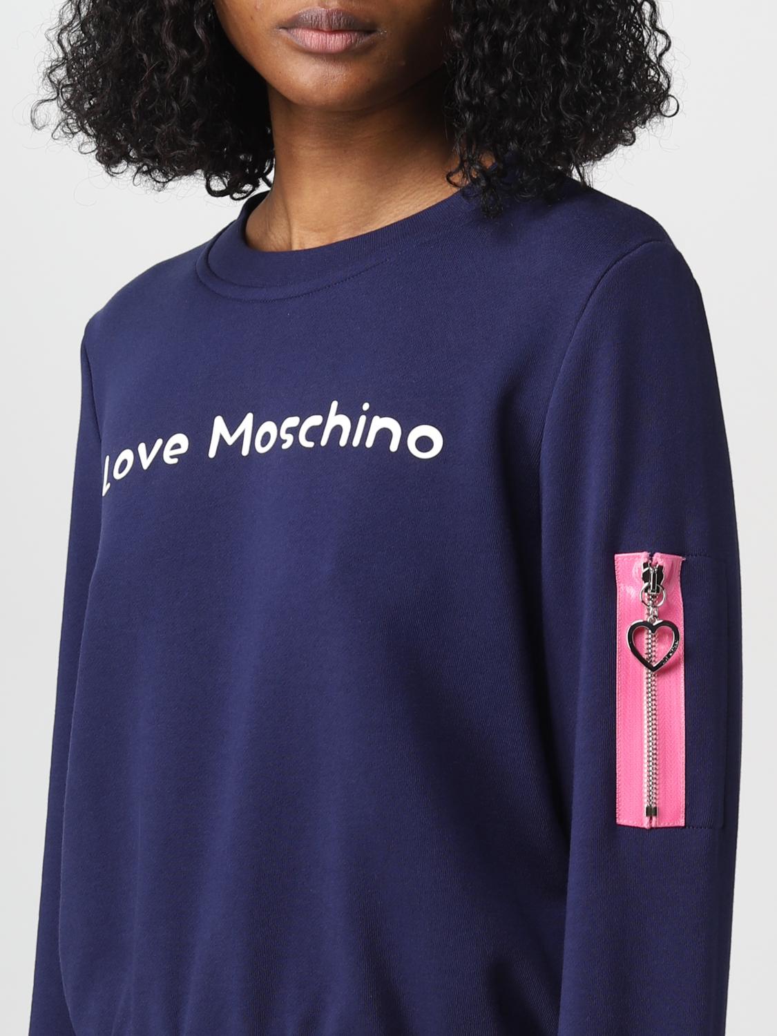 Felpa Love Moschino: Felpa Love Moschino in cotone blue 3