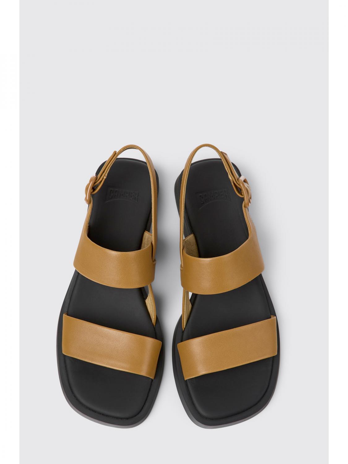 CAMPER Sandalias planas para mujer, Marrón Sandalias Planas Camper