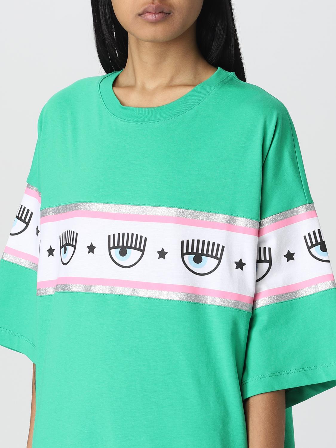 T-shirt Chiara Ferragni: T-shirt Chiara Ferragni in cotone verde 3