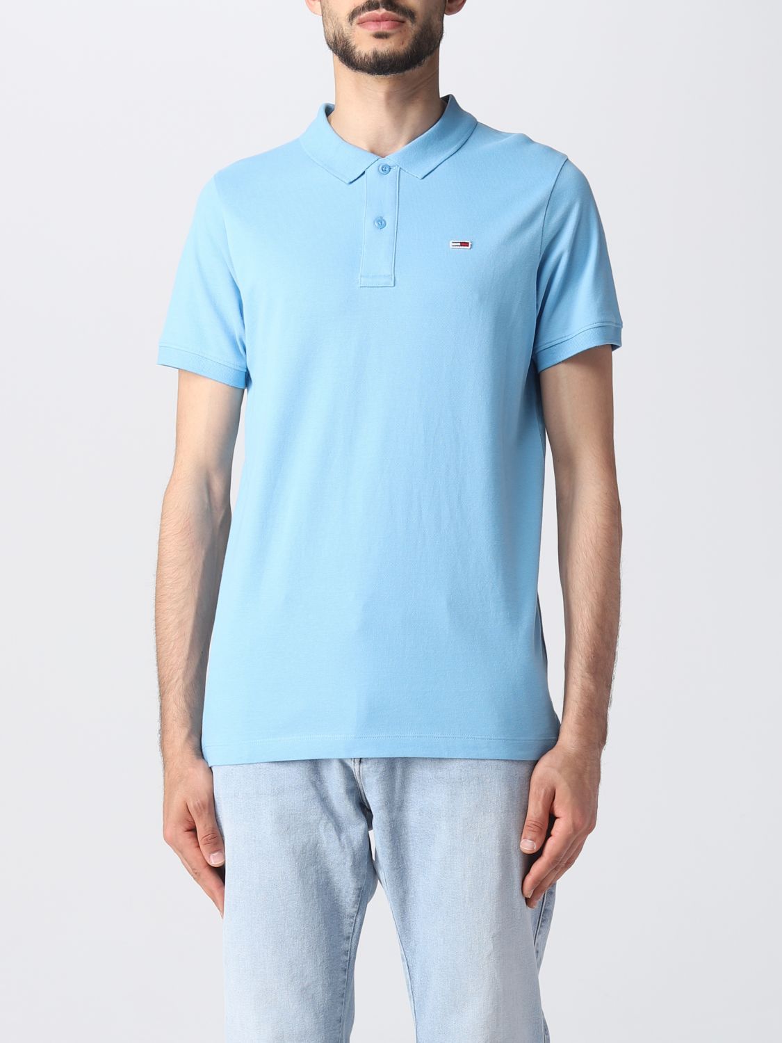 Tommy Jeans Polo Shirt  Men Color Gnawed Blue