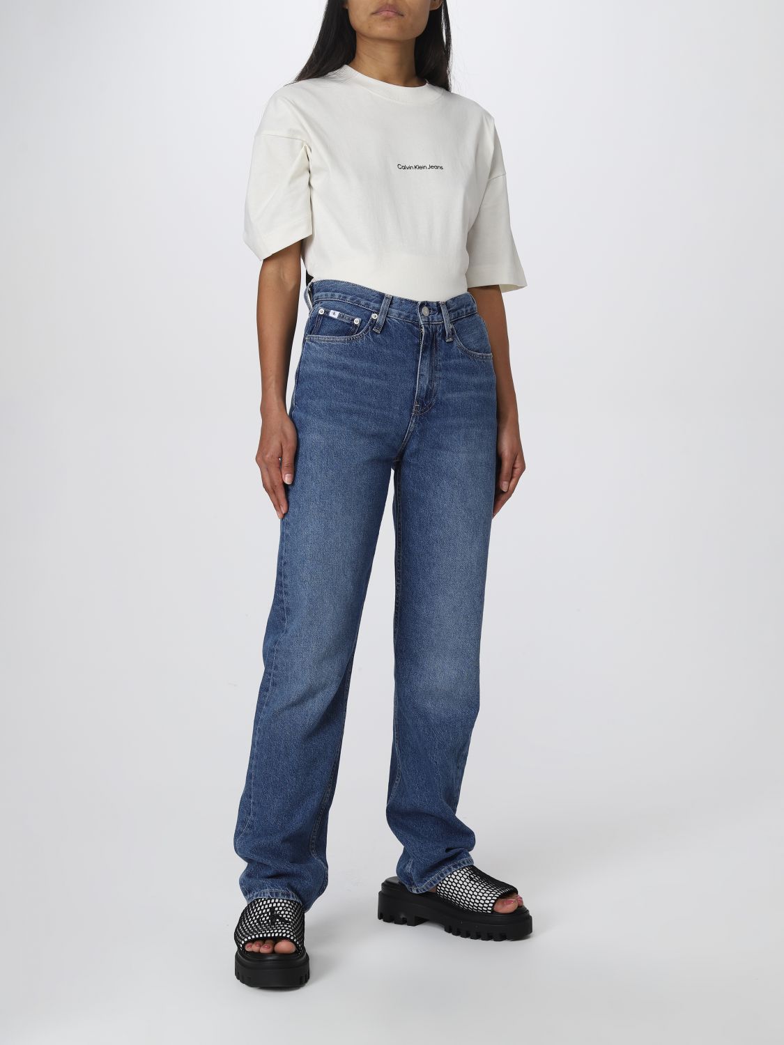 CALVIN KLEIN JEANS: jeans for woman - Denim | Calvin Klein Jeans jeans  J20J220206 online on 