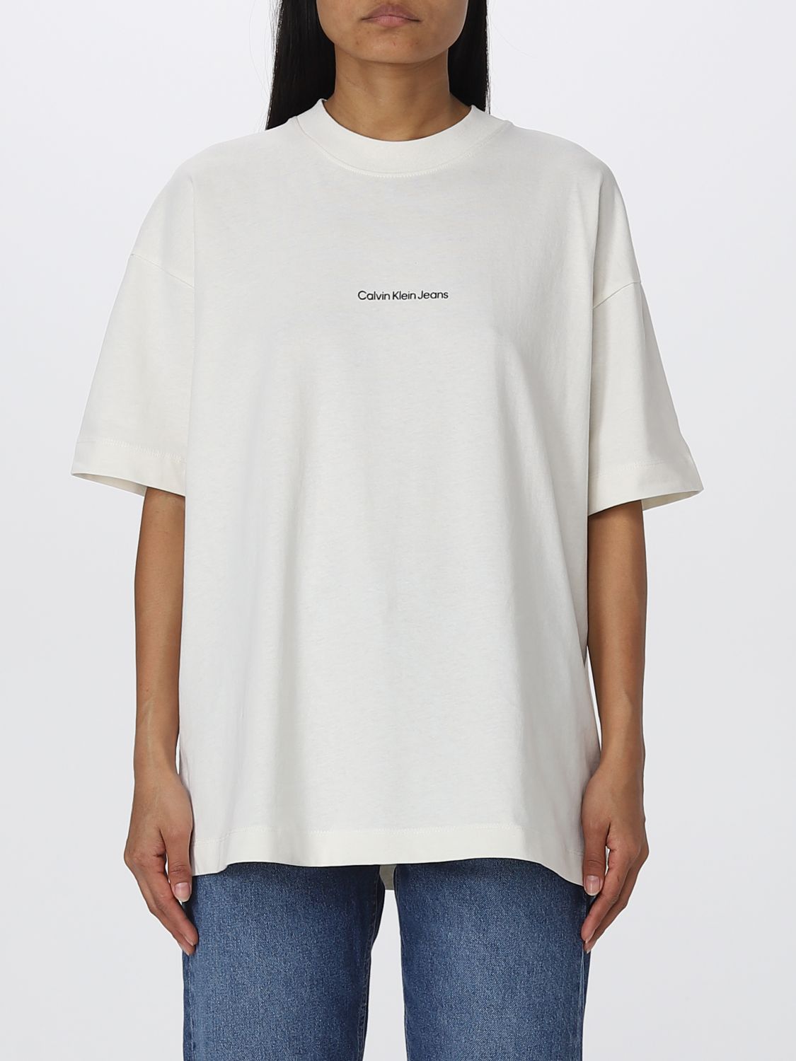 CALVIN KLEIN JEANS: t-shirt for woman - White | Calvin Klein Jeans t ...