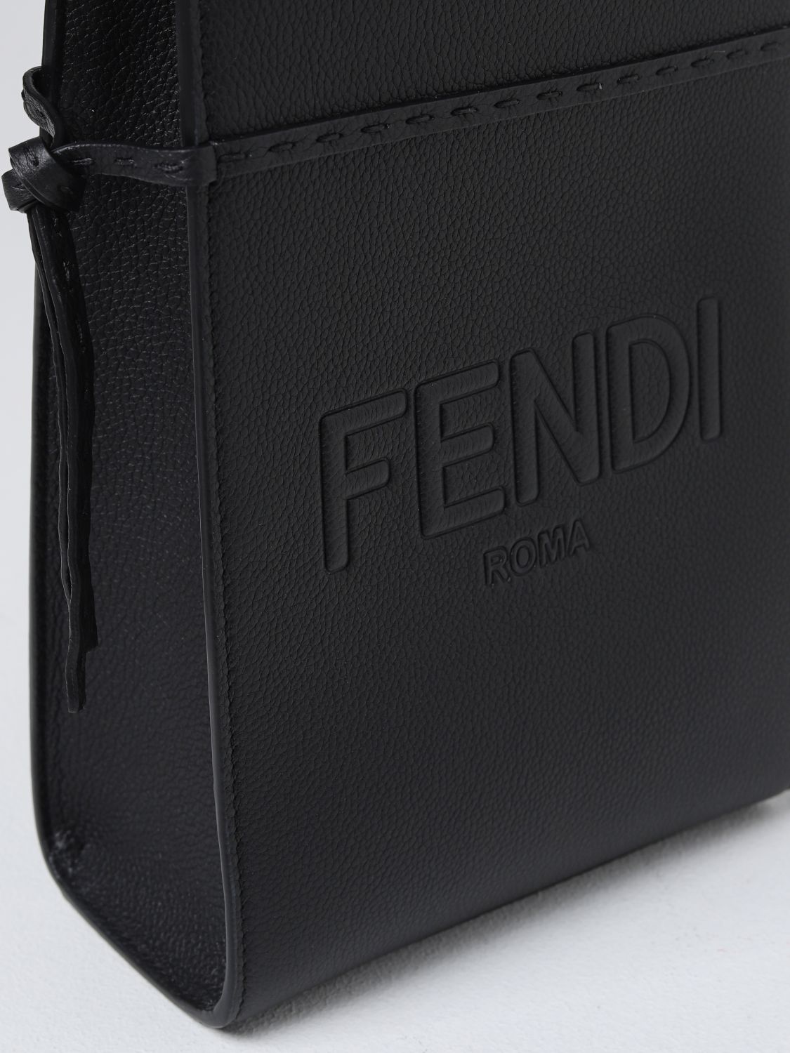 FENDI: Go To Shopper Mini bag in grained leather - Black | Fendi ...