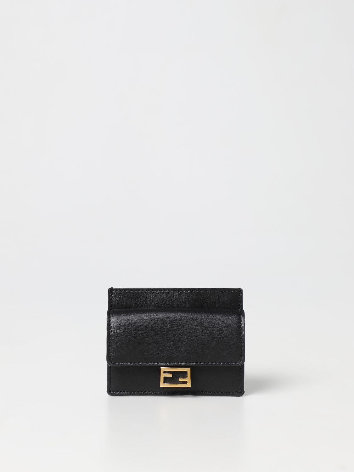 FENDI: Baguette credit card holder in nappa leather - Black