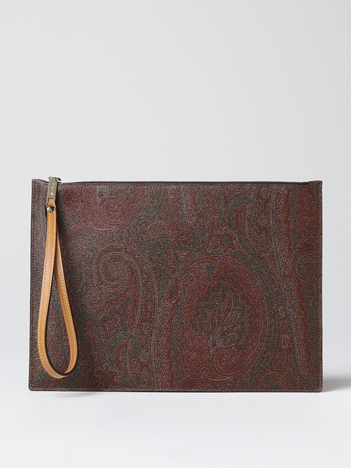 Briefcase Etro: Etro clutch in coated cotton with Paisley print red 1