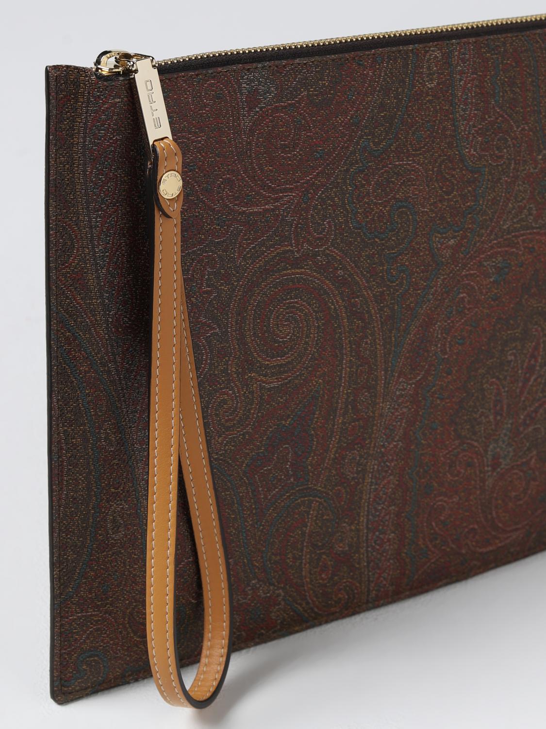 Briefcase Etro: Etro clutch in coated cotton with Paisley print red 3