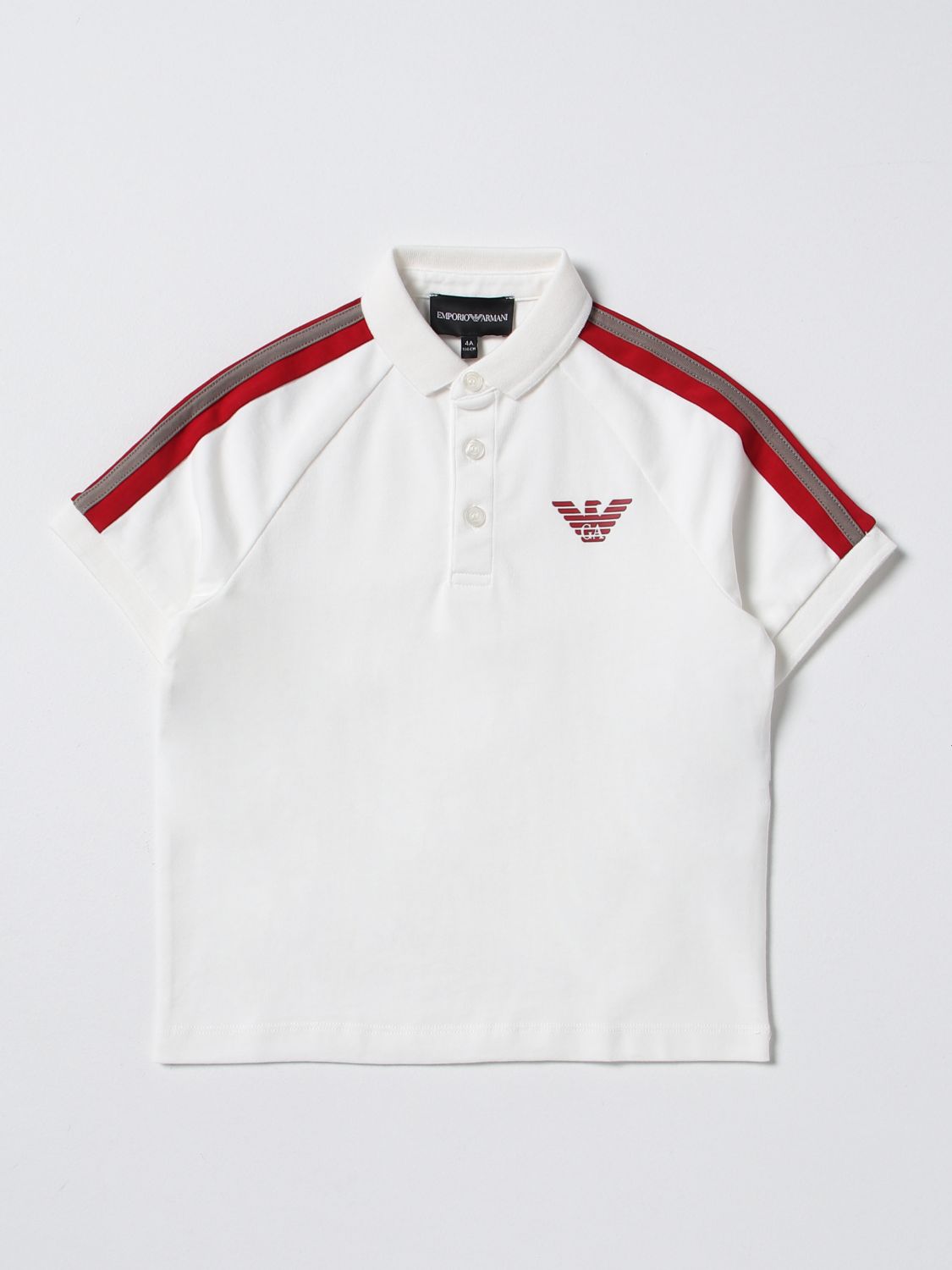 EMPORIO ARMANI KIDS: polo shirt for boys - White | Emporio Armani Kids polo  shirt 3R4FJ51JWZZ online on 