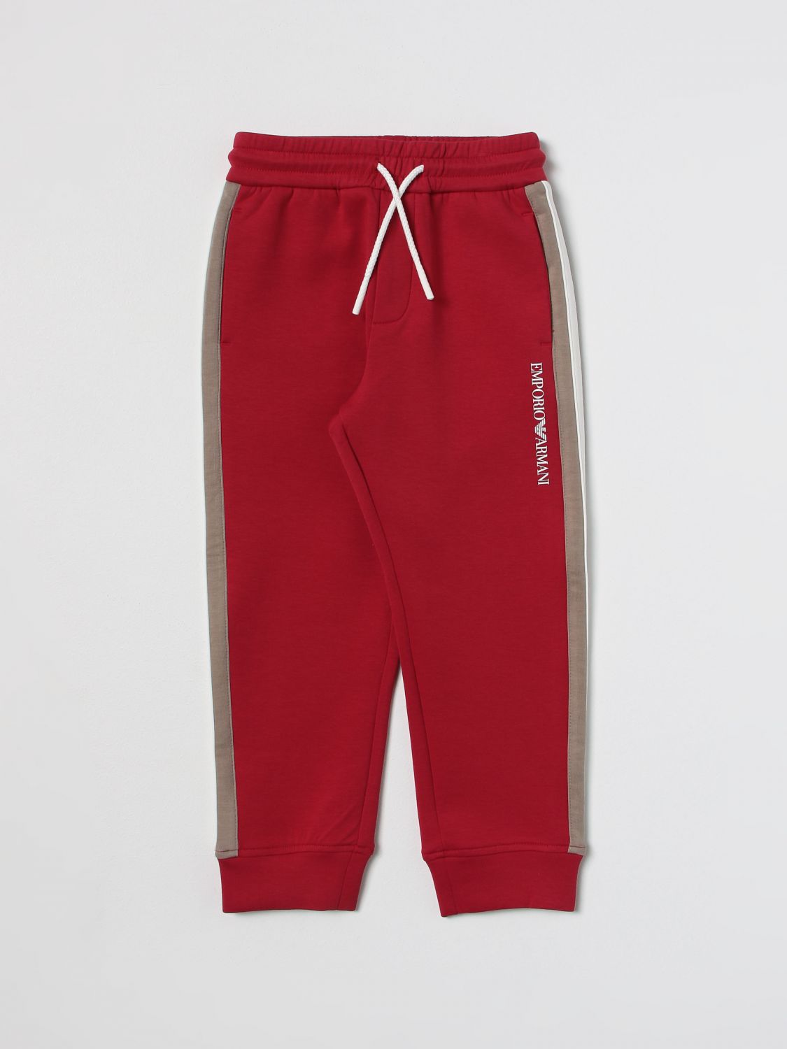 EMPORIO ARMANI KIDS: pants for boys - Red | Emporio Armani Kids pants ...