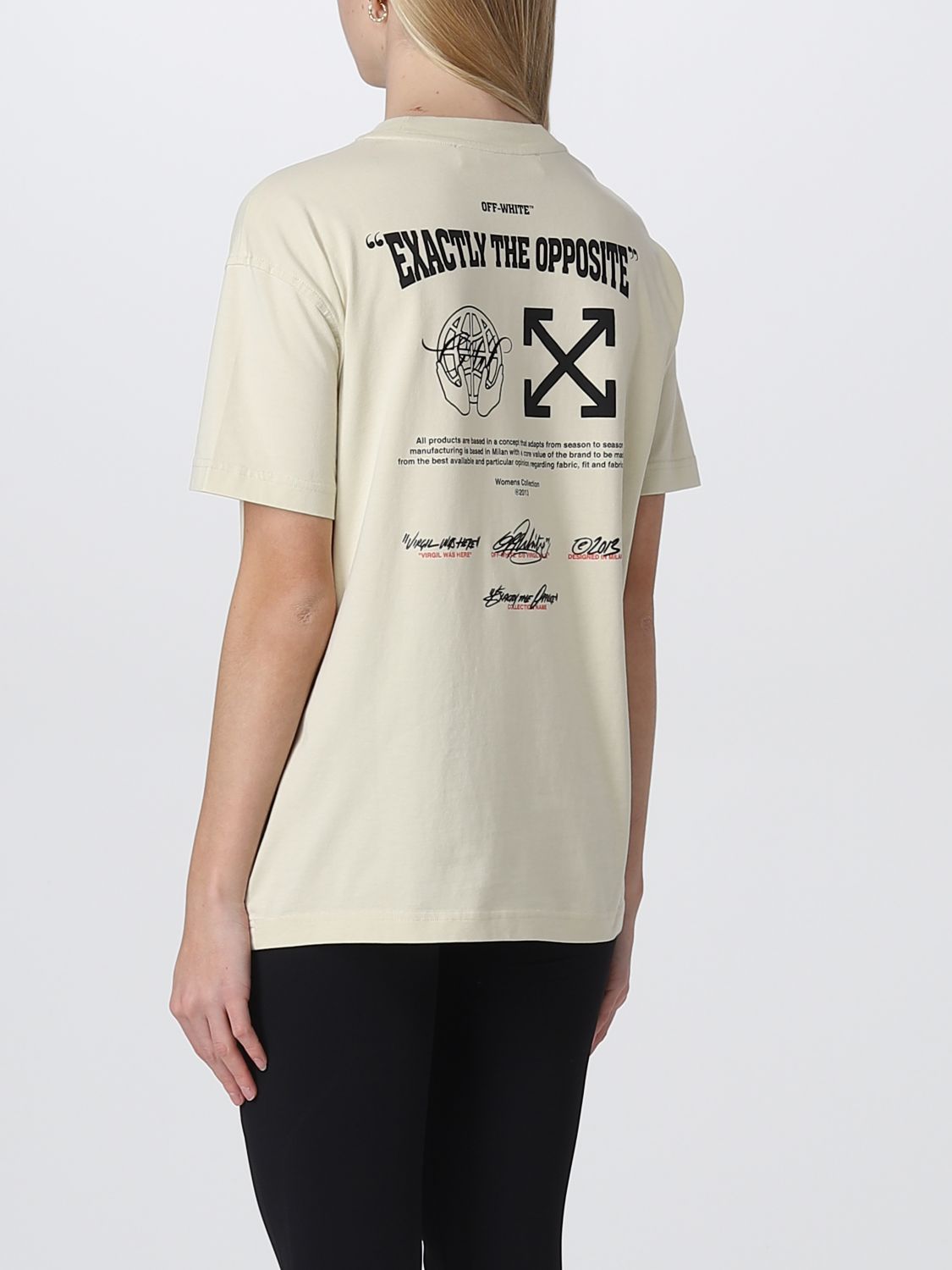 OFF-WHITE: t-shirt for woman - Beige | Off-White t-shirt ...