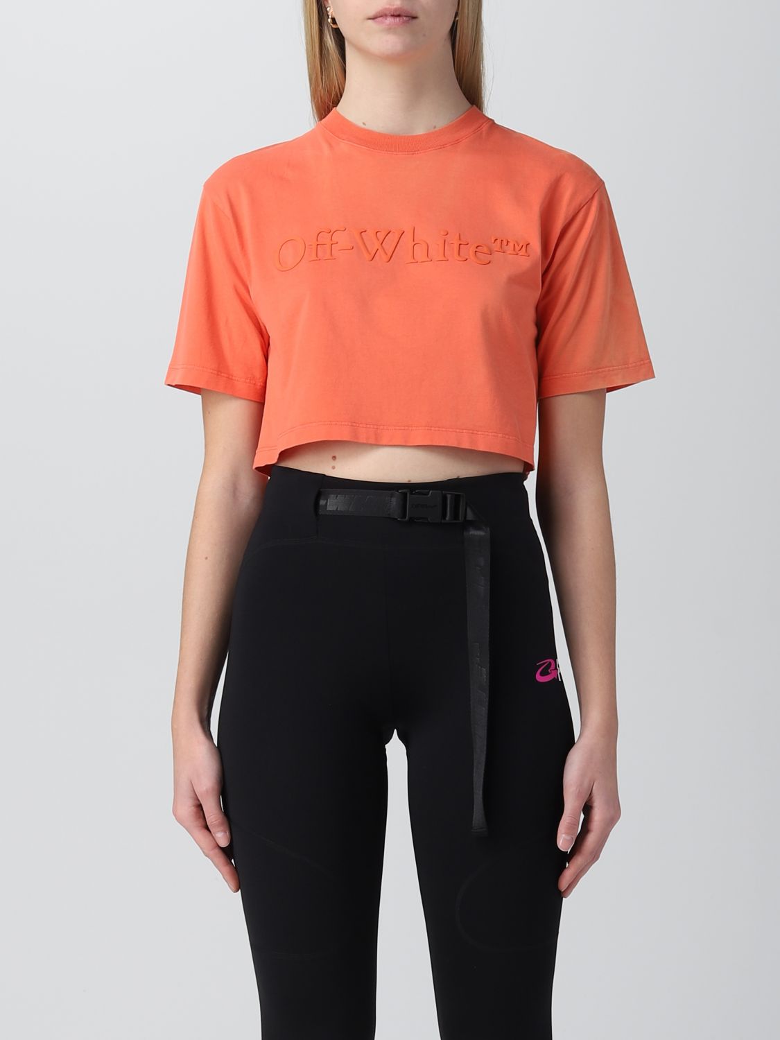 Off-white T-shirt Woman Color Coral In Orange ModeSens