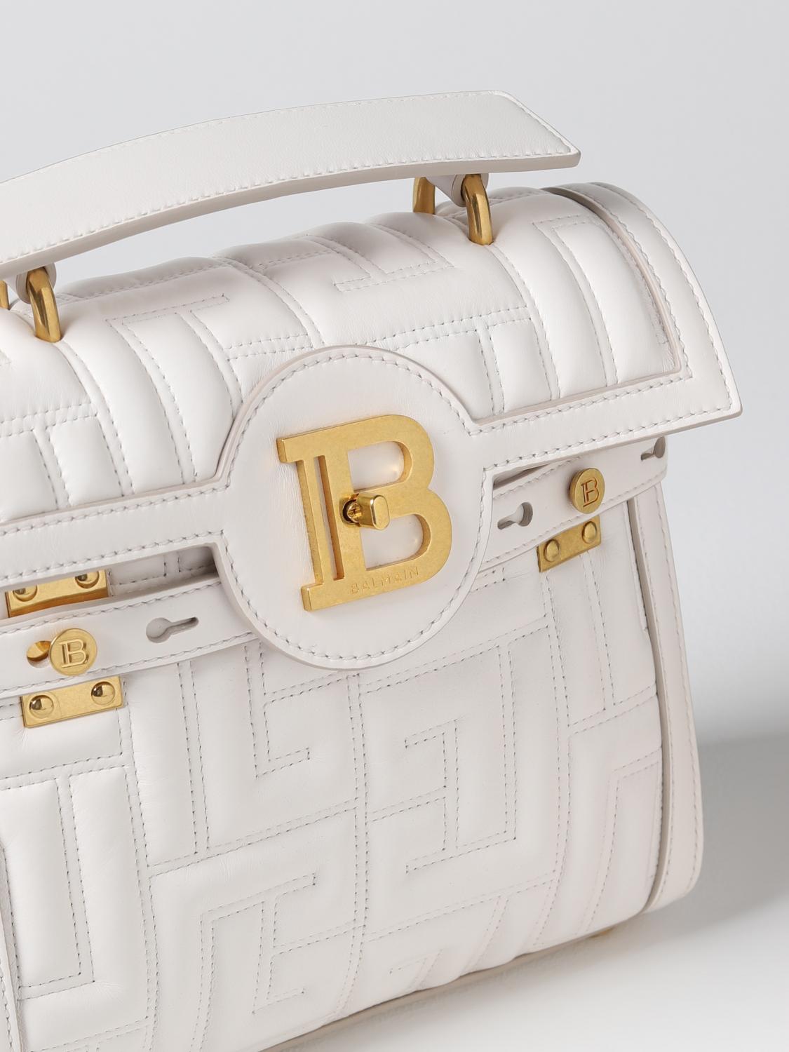 BALMAIN: Borsa B-Buzz In Pelle Trapuntata - Bianco | Borsa A Mano ...