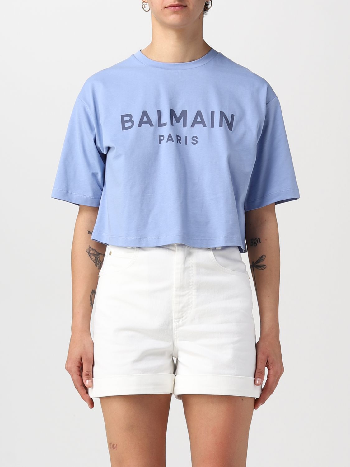 Balmain T-shirt  Woman Color Blue