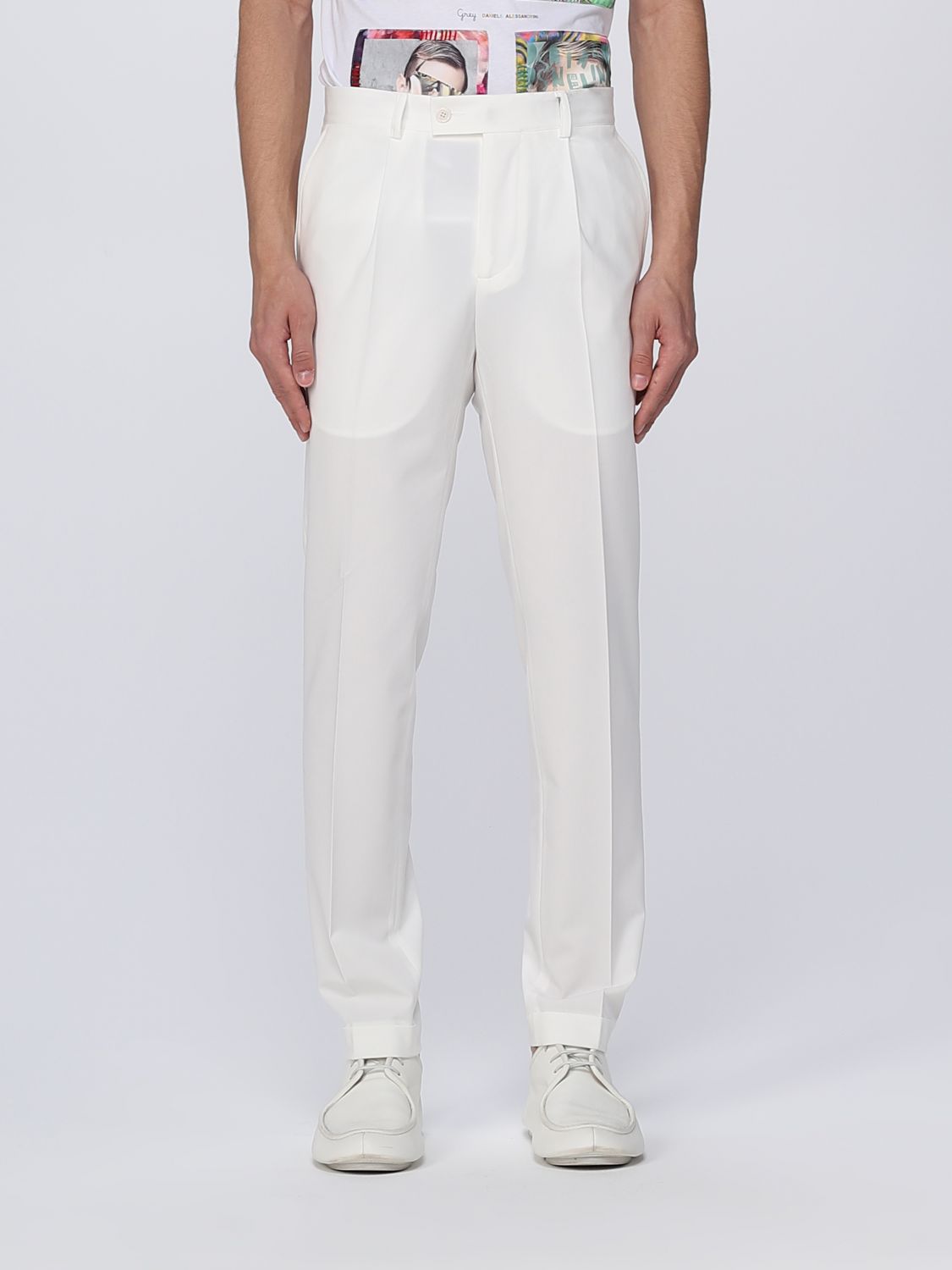 Trousers Daniele Alessandrini: Daniele Alessandrini trousers for men white 1