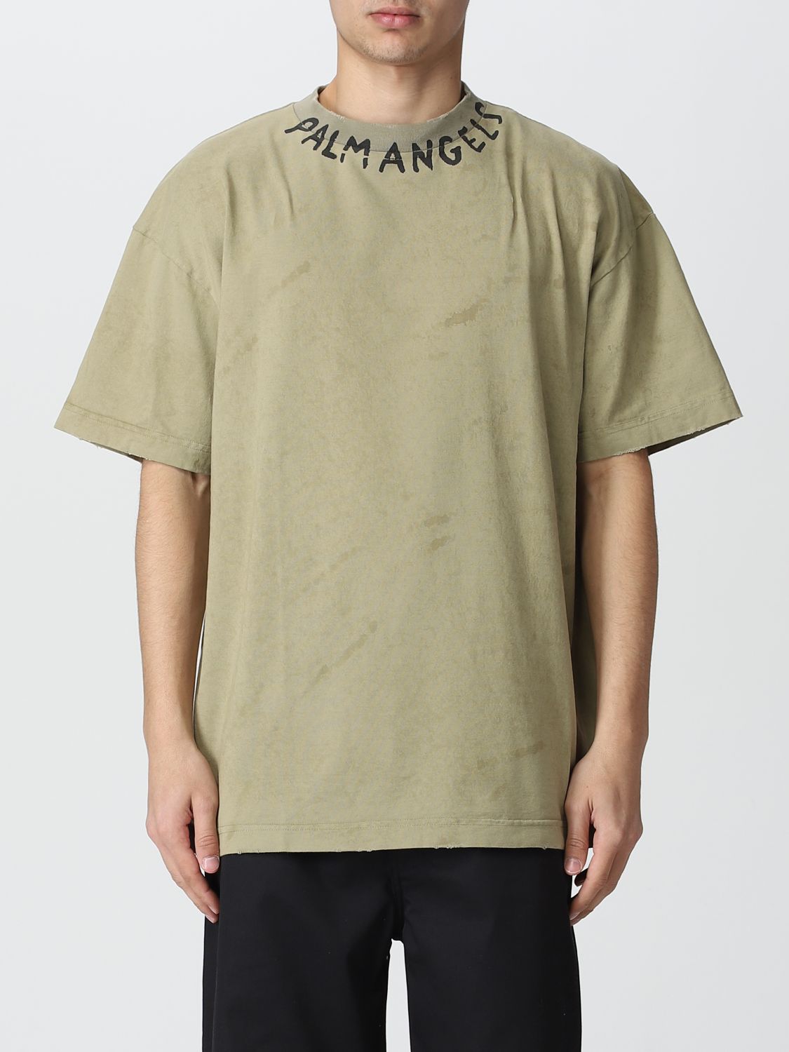 T-shirt Palm Angels: T-shirt Palm Angels in cotone verde 1