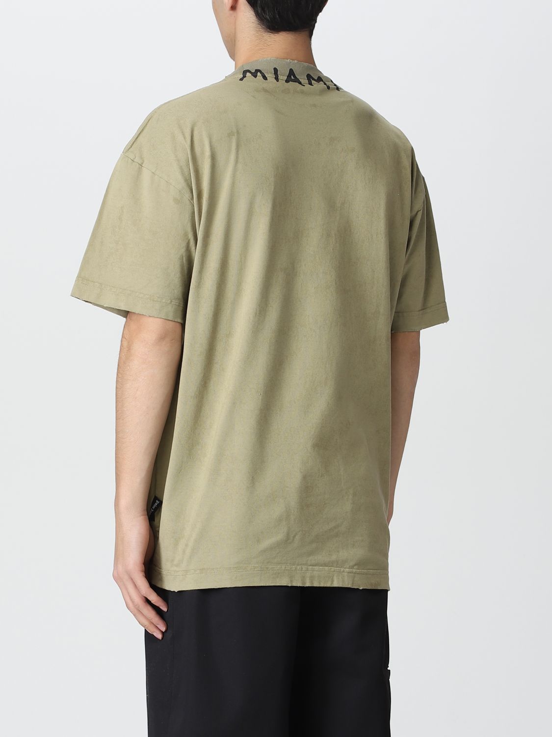 T-shirt Palm Angels: T-shirt Palm Angels in cotone verde 3
