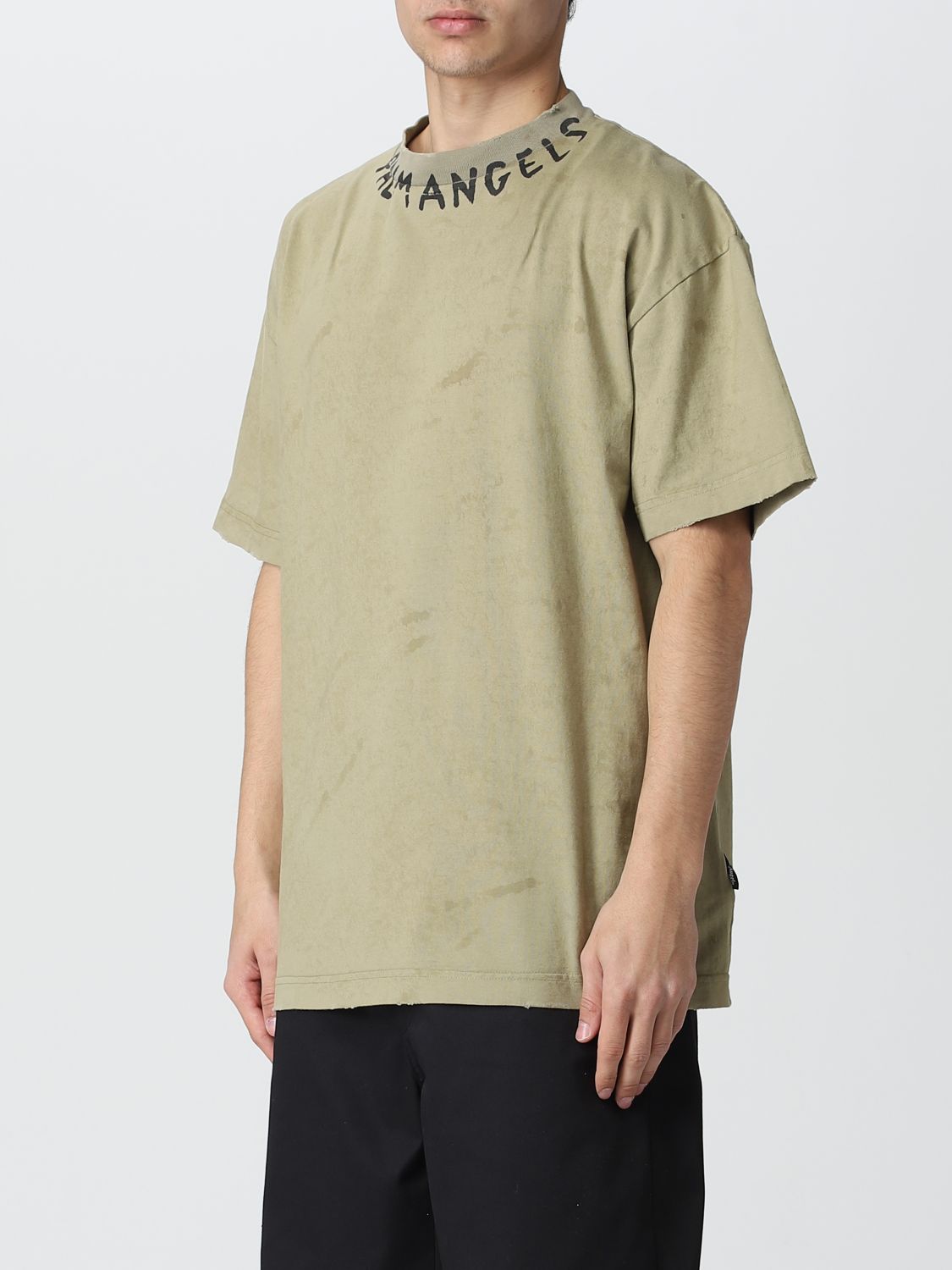 T-shirt Palm Angels: T-shirt Palm Angels in cotone verde 4