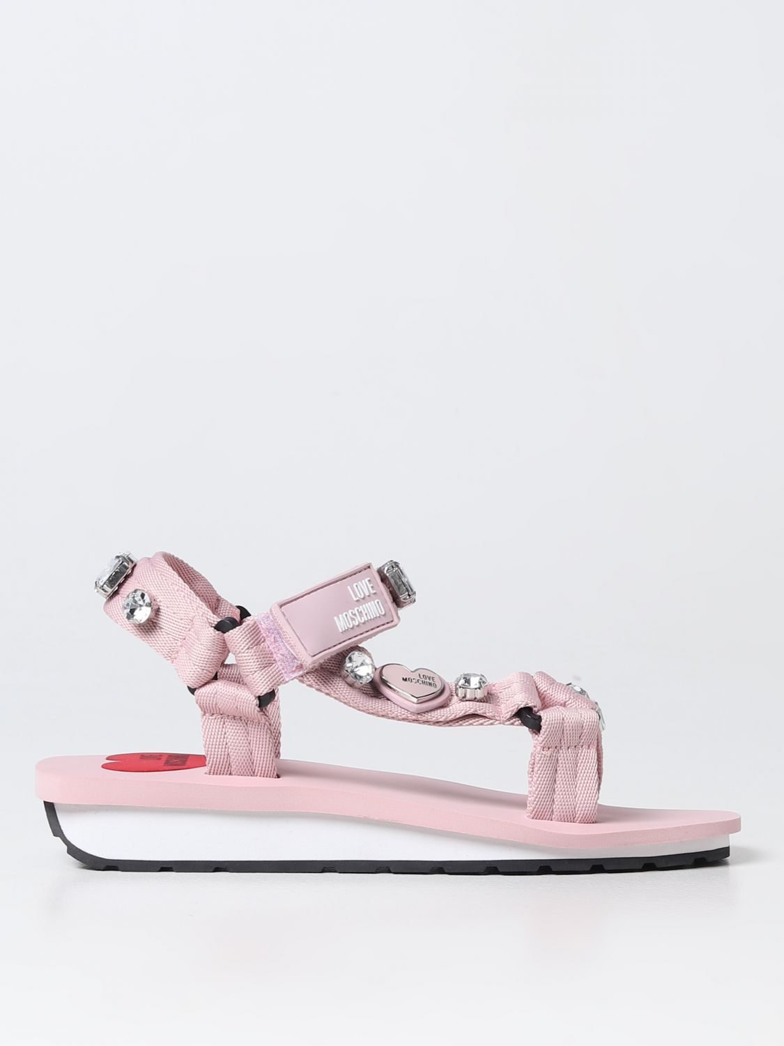 krølle Bære Velsigne LOVE MOSCHINO: flat sandals for woman - Pink | Love Moschino flat sandals  JA16153G0GI45 online on GIGLIO.COM