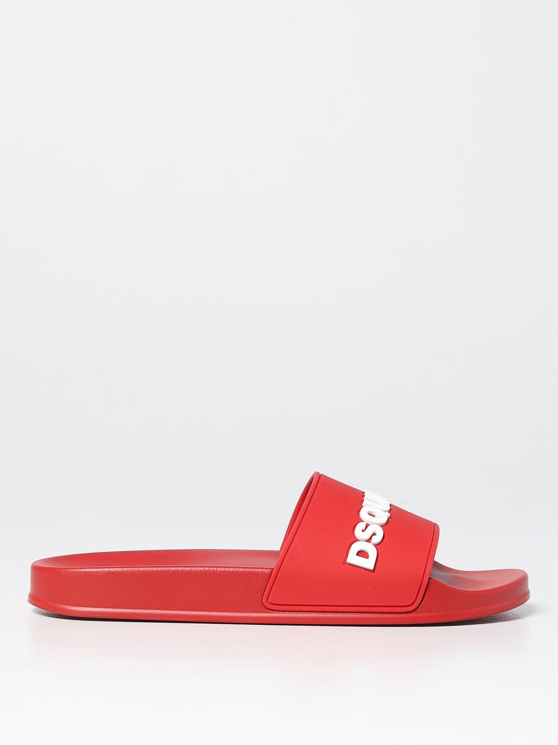 Shop Dsquared2 Slides In Rubber In Red