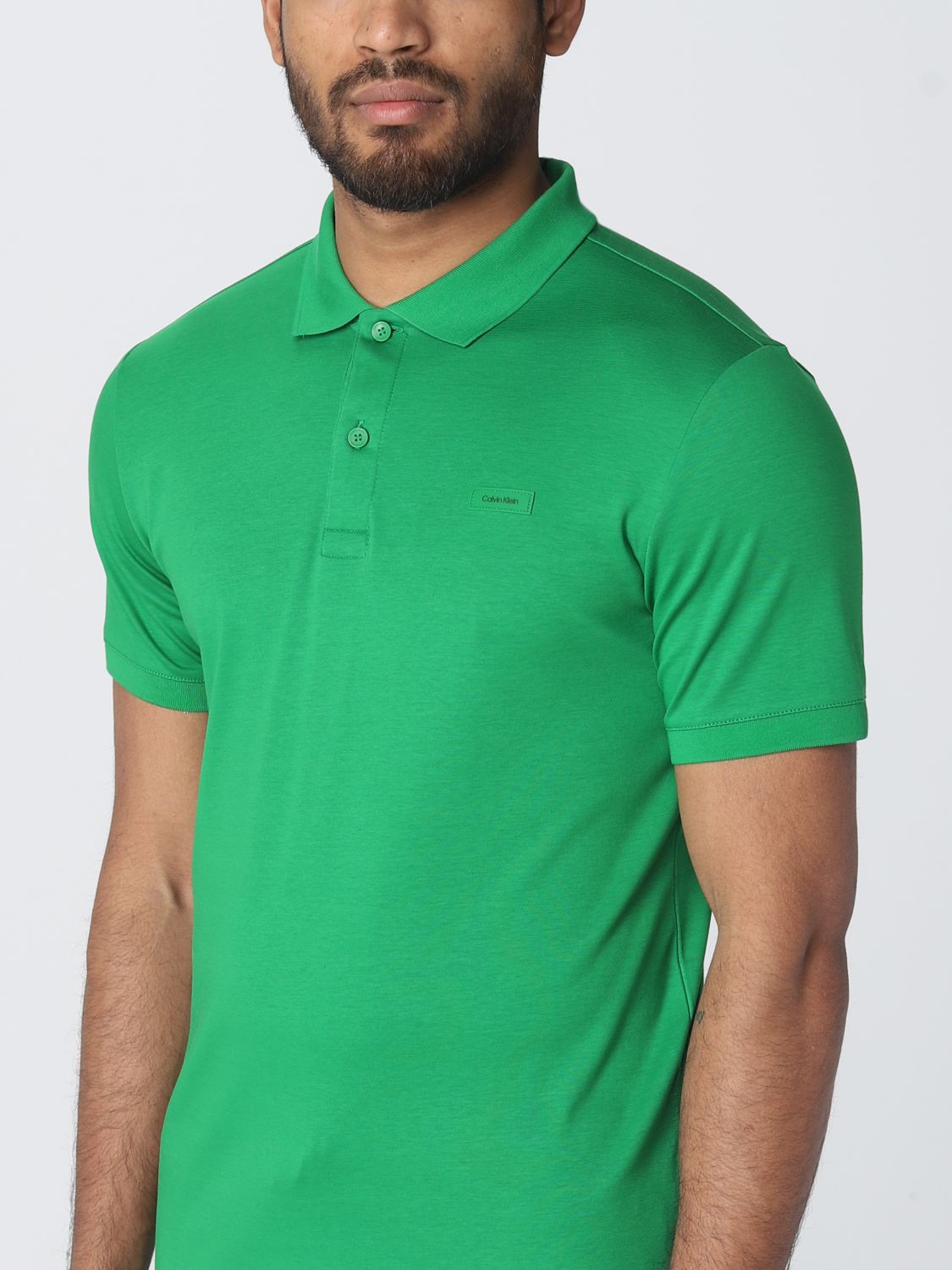 CALVIN KLEIN: polo shirt for men - Green | Calvin Klein polo shirt  K10K111657 online on 
