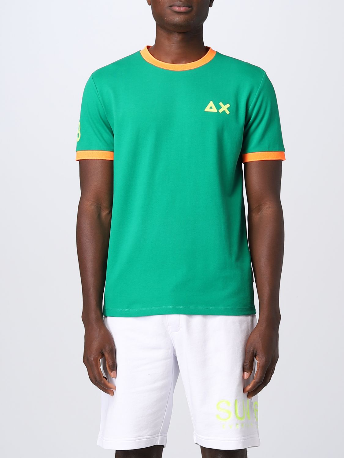 SUN 68: t-shirt for man - Grass Green | Sun 68 t-shirt T33122 online on ...