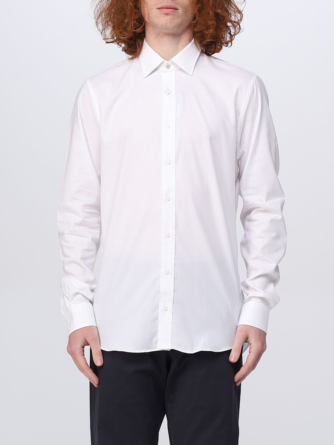 Shop Michael Kors Shirt In Stretch Cotton In White