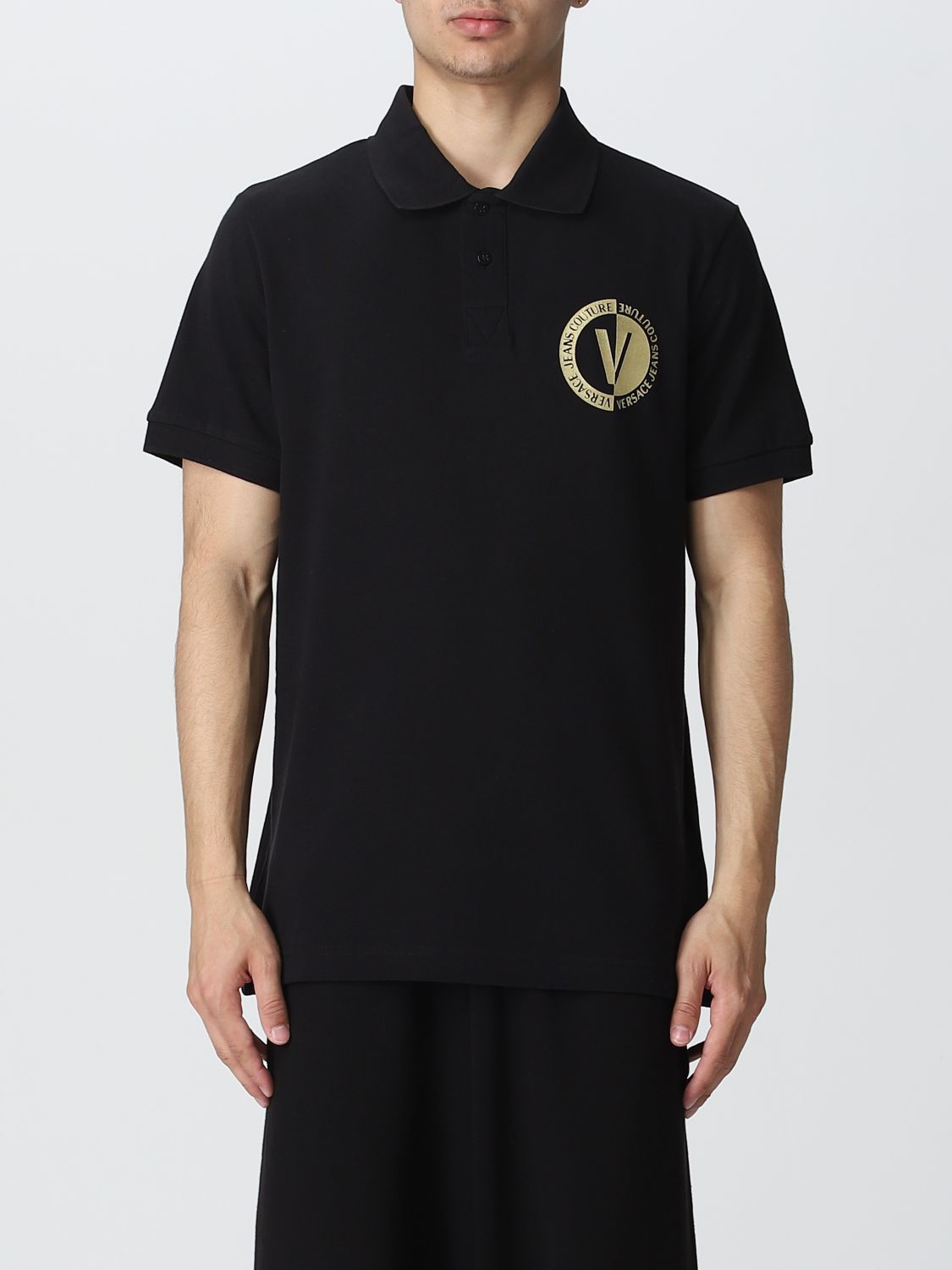 marge zand Additief VERSACE JEANS COUTURE: polo shirt for man - Black | Versace Jeans Couture polo  shirt 74GAGT10CJ01T online on GIGLIO.COM