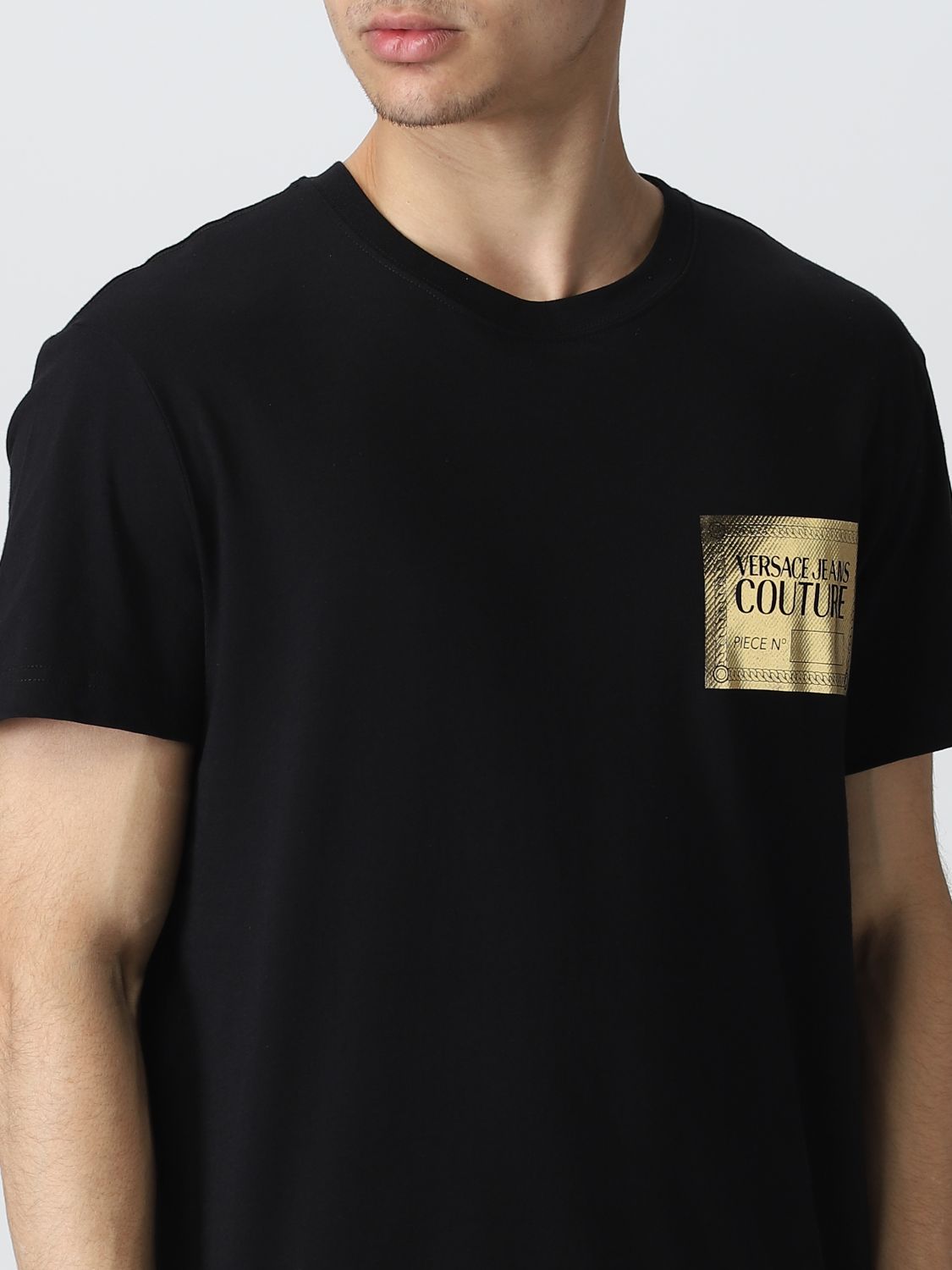 VERSACE JEANS COUTURE: t-shirt for man - Black | Versace Jeans Couture ...