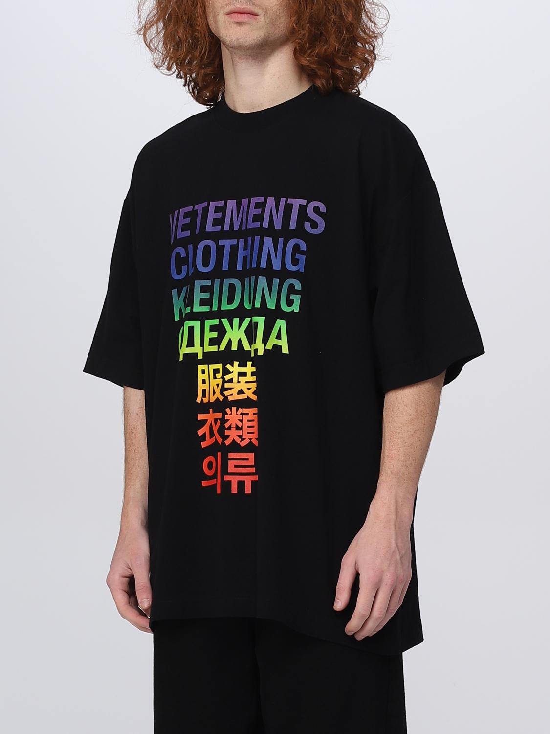 VETEMENTS：Tシャツ メンズ - ブラック | GIGLIO.COMオンラインの