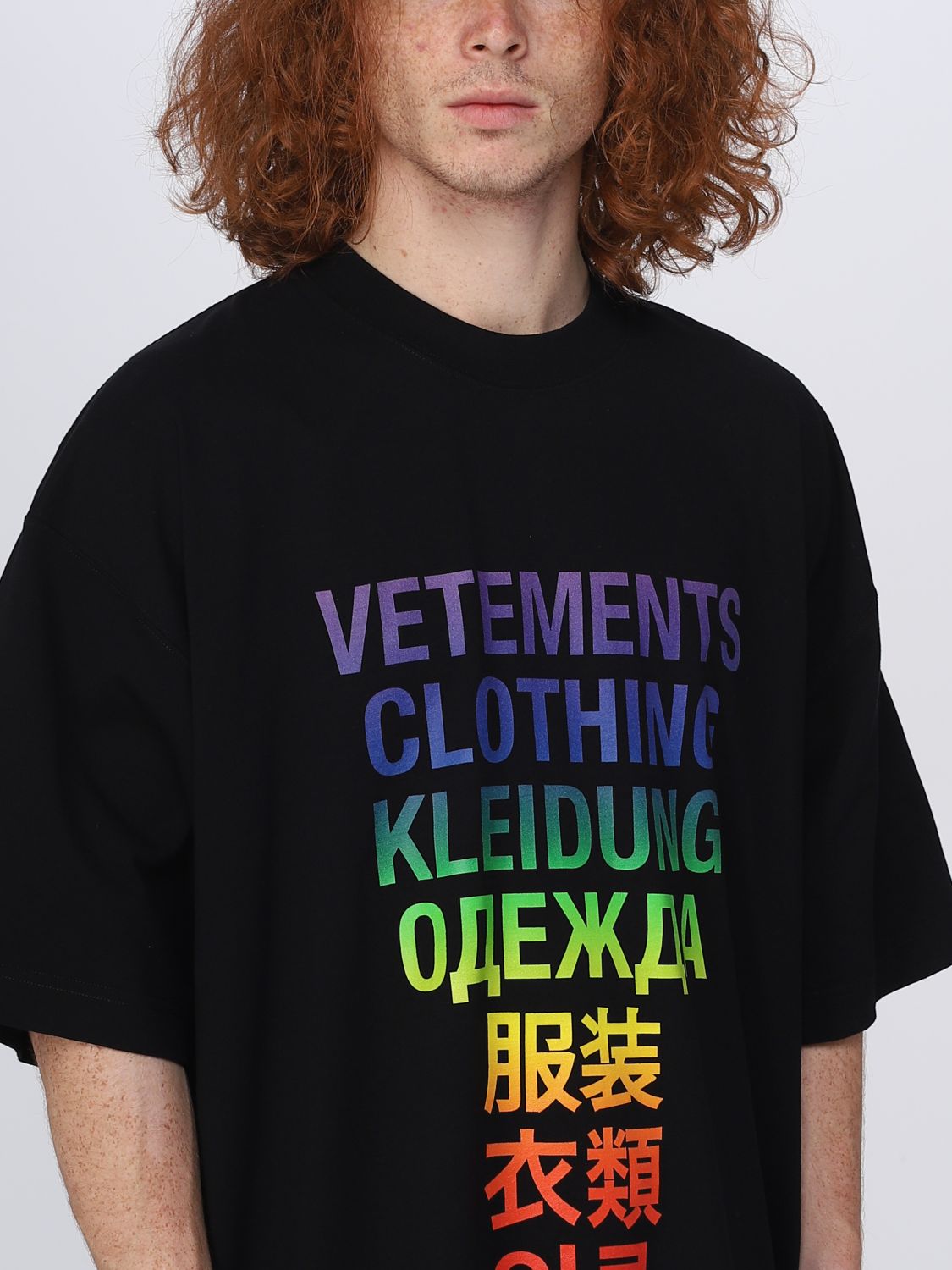 VETEMENTS：Tシャツ メンズ - ブラック | GIGLIO.COMオンラインの