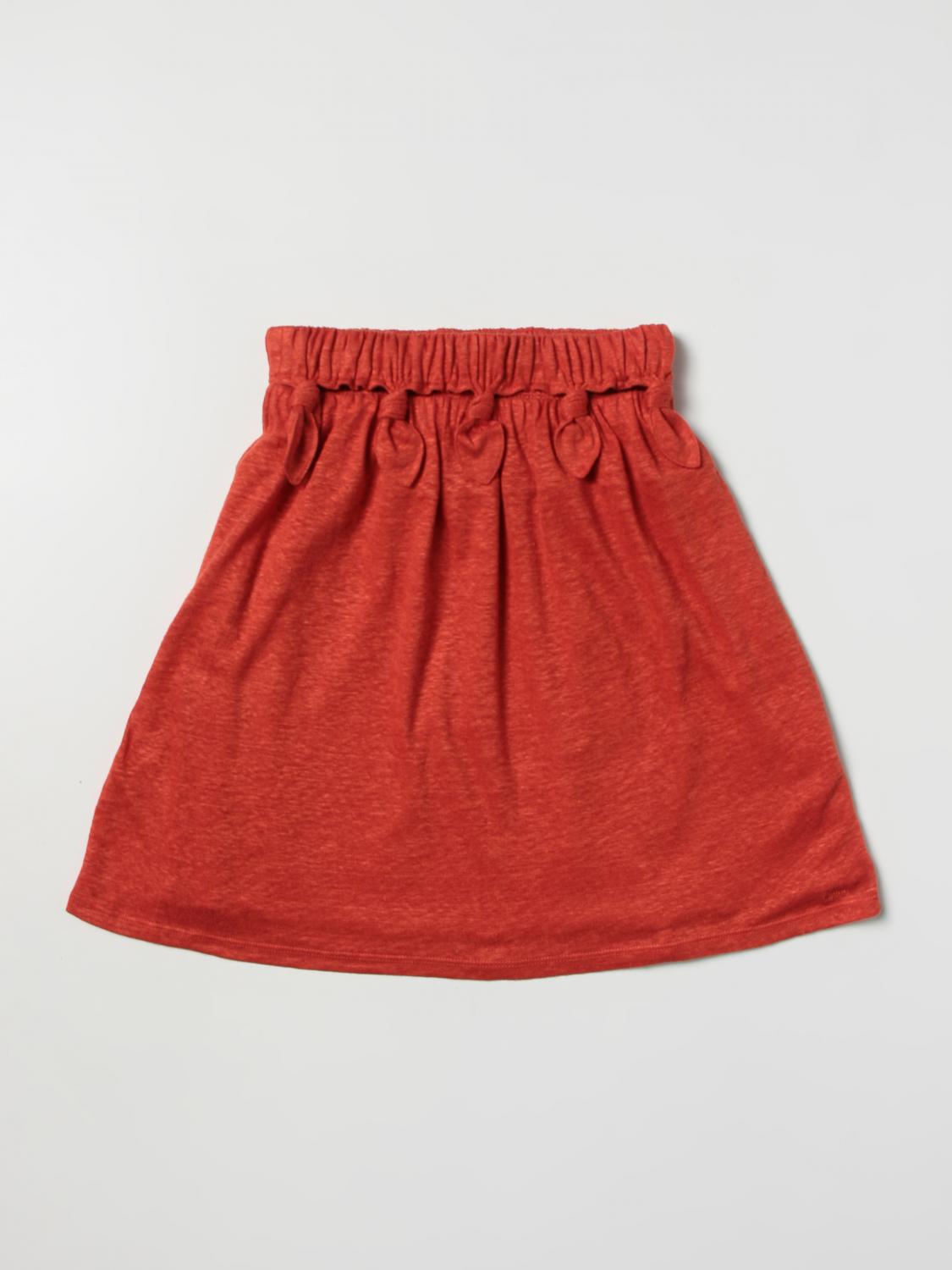 CHLOÉ skirt for girls Orange Chloé skirt C13284 online on
