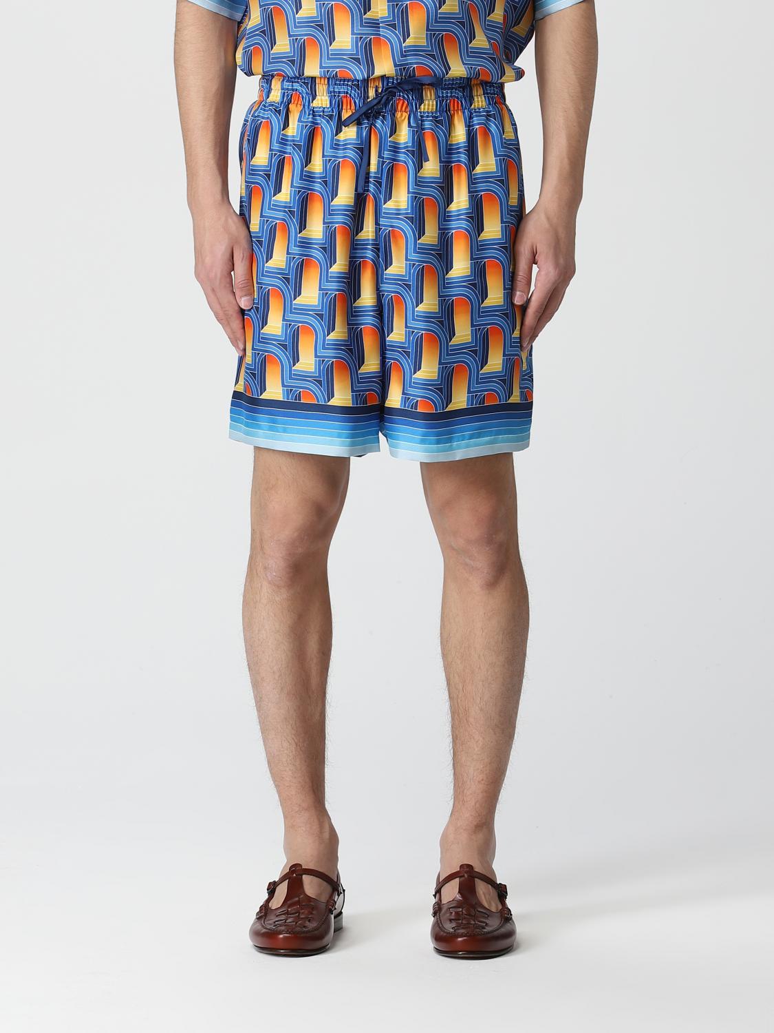 Casablanca Men's L'arche De Nuit Silk Drawstring Shorts In Red