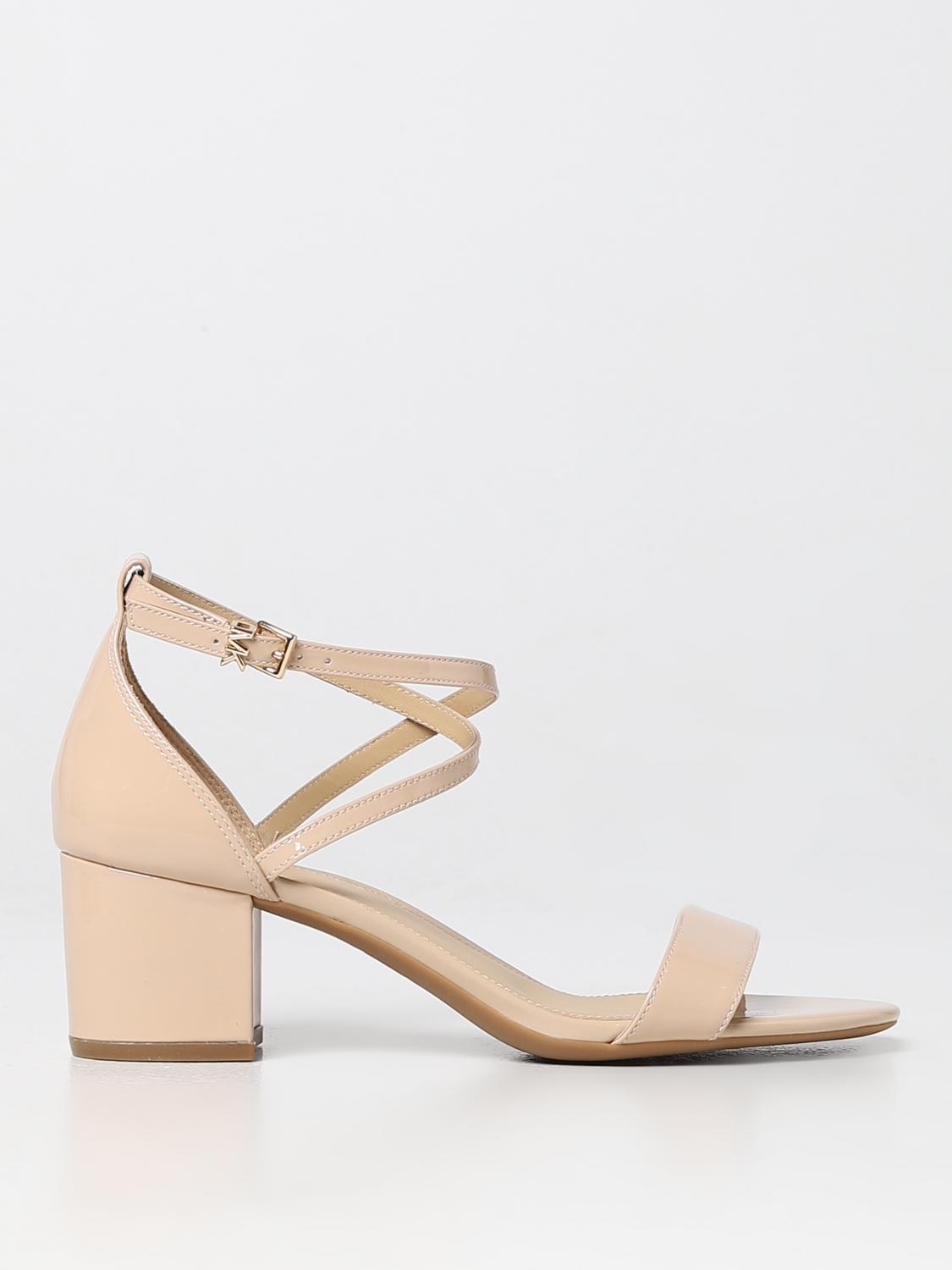 MICHAEL KORS: heeled sandals for woman - Blush Pink | Michael Kors ...