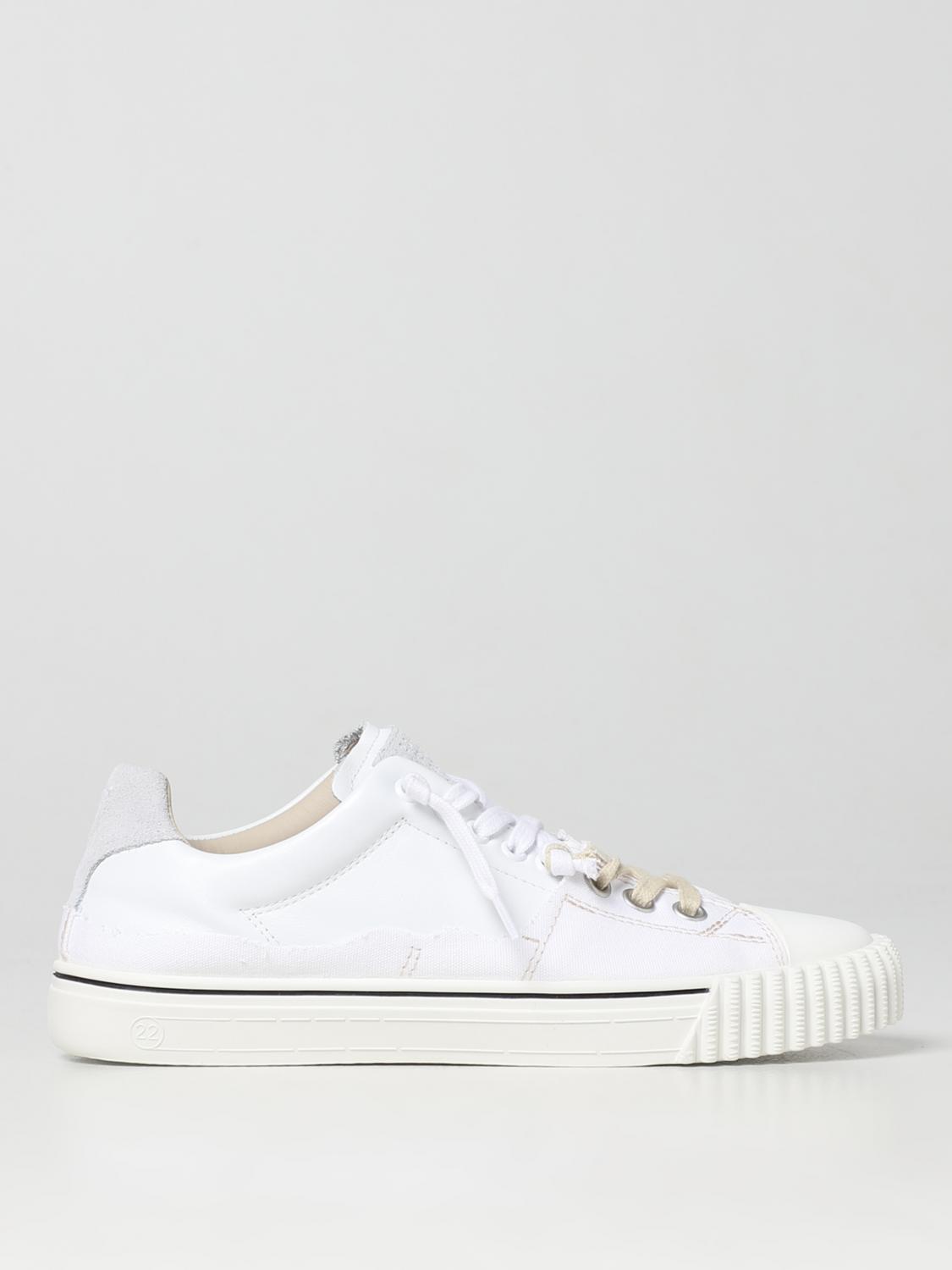 Maison Margiela Baskets Evolution Low Top En Cuir Blanc In White