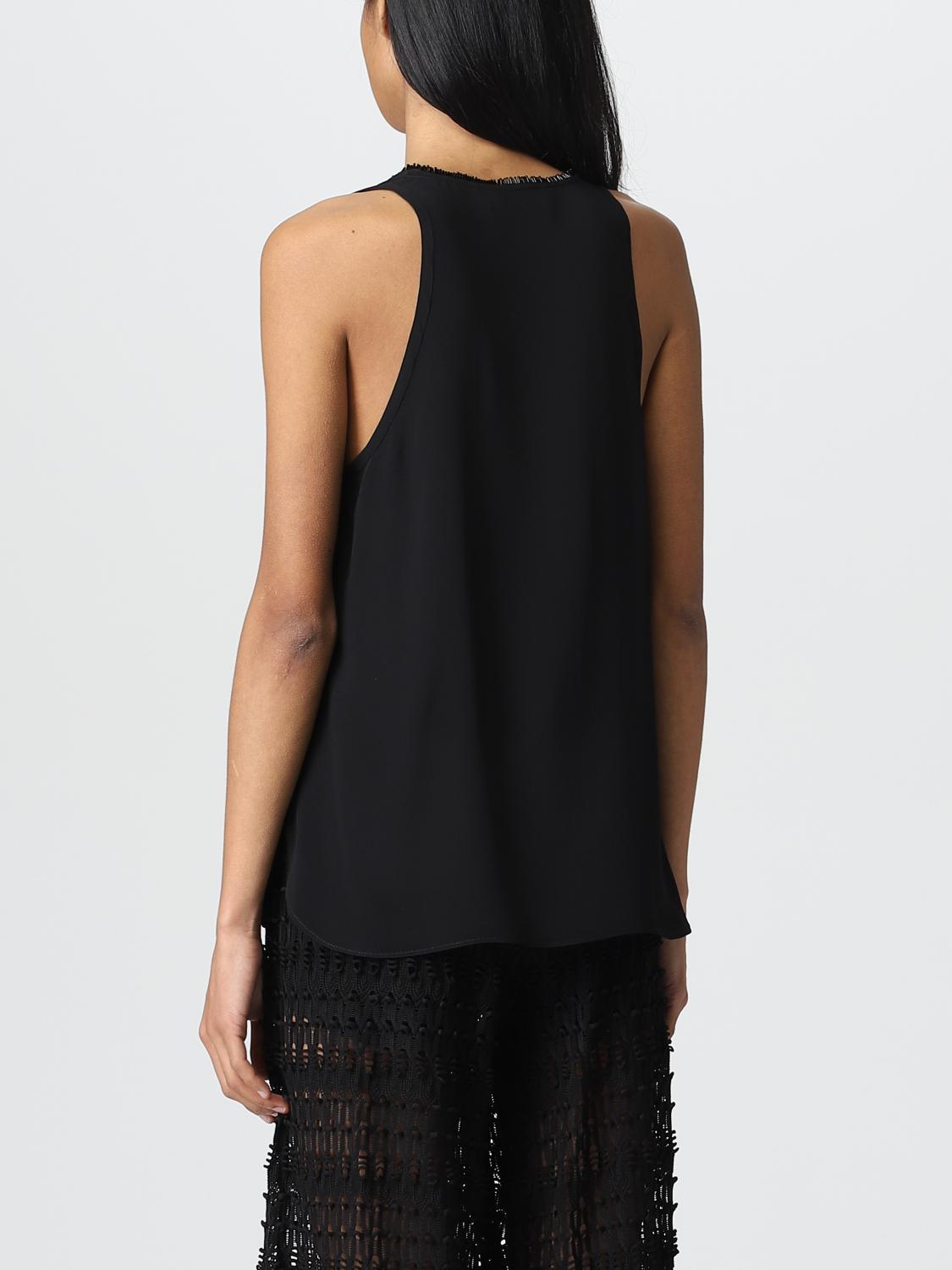 Top e Bluse Genny: Top Genny in misto seta nero 2