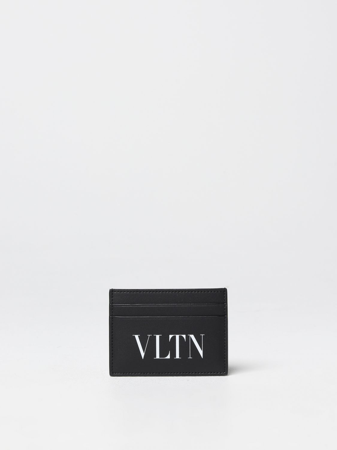 VALENTINO VLTN credit card holder in leather - Black | Valentino Garavani wallet 1Y2P0T83LVN online on GIGLIO.COM