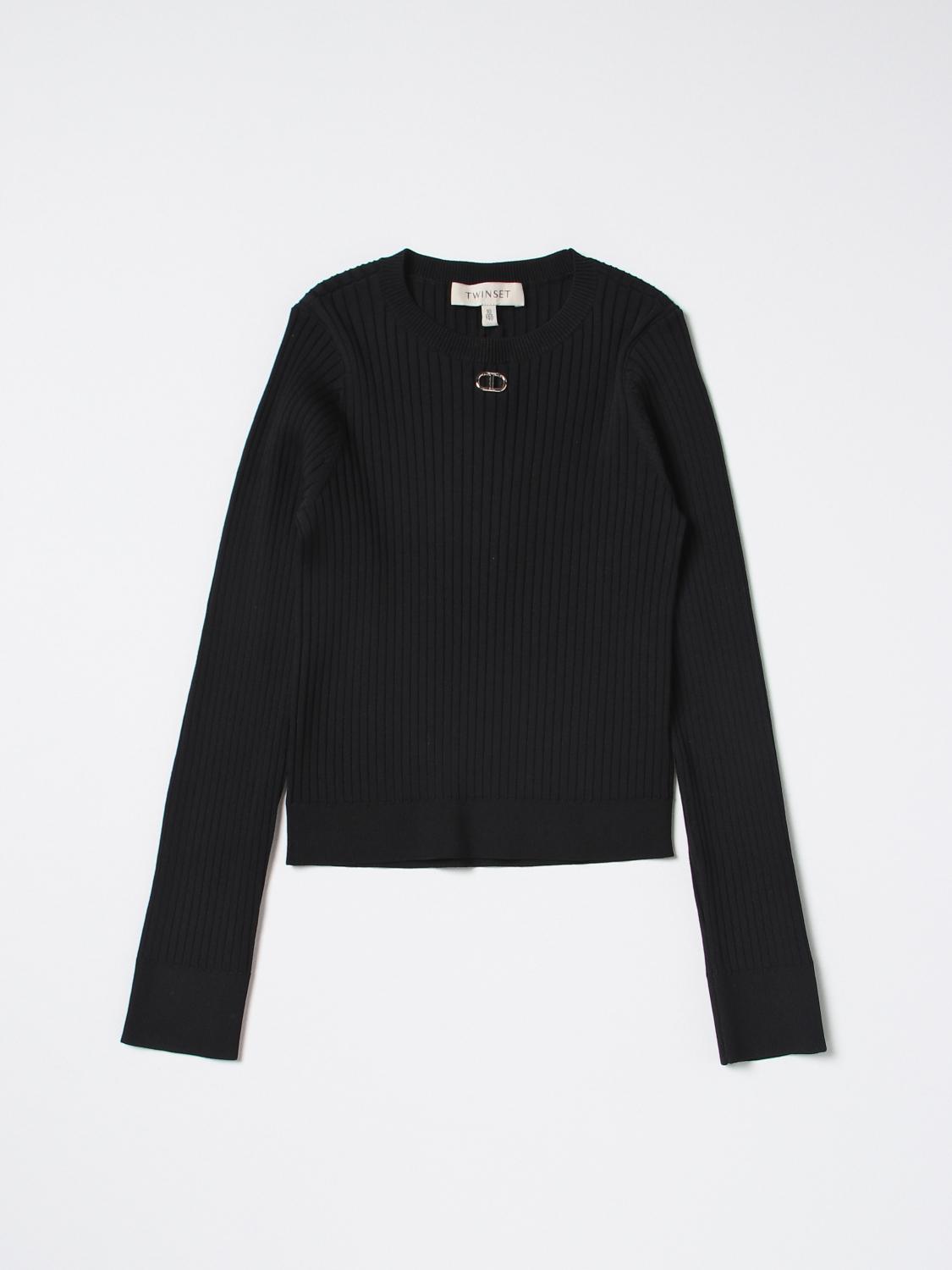 TWINSET: sweater for girls - Black | Twinset sweater 231GJ340A online ...