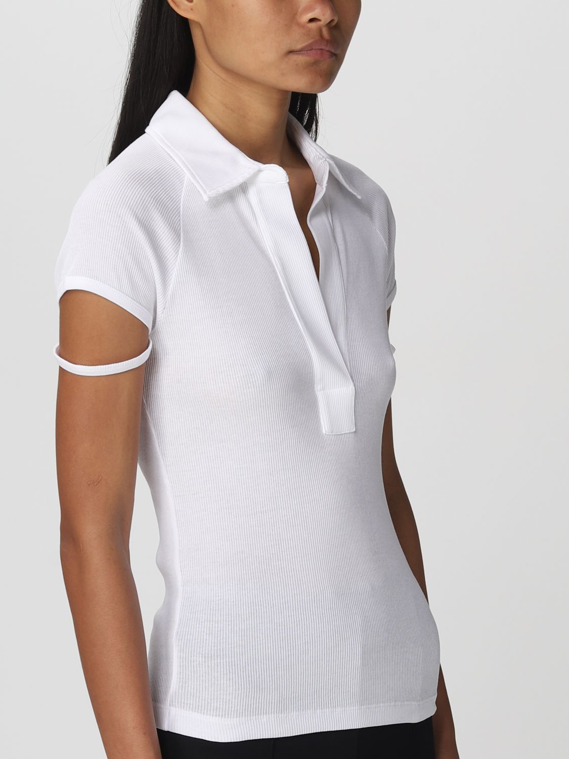 Overlappen het doel Schuine streep HELMUT LANG: polo shirt for woman - White | Helmut Lang polo shirt N01HW506  online on GIGLIO.COM