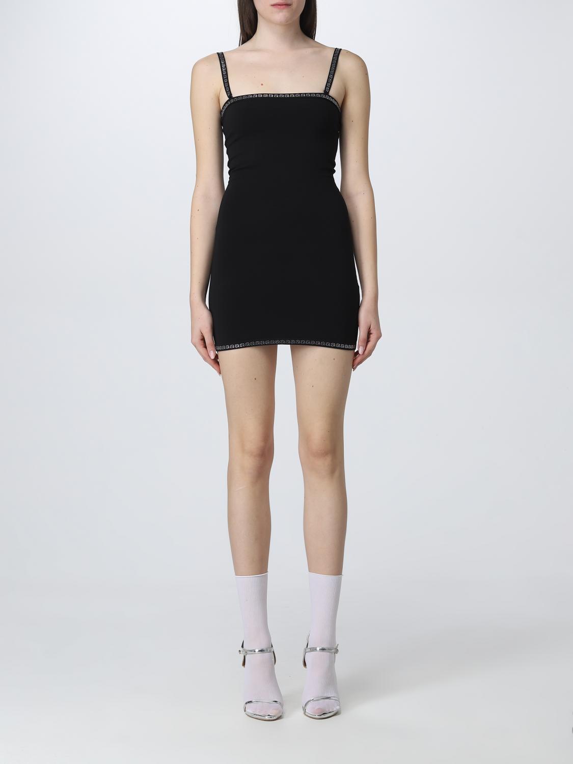 Alexander Wang Mini Dress With Contrasting Crystal In Black
