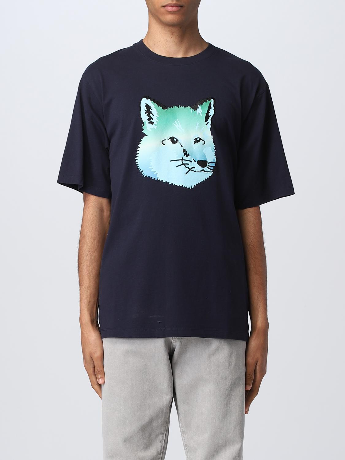 MAISON KITSUNÉ：Tシャツ メンズ - ブルー 1 | GIGLIO.COMオンラインの