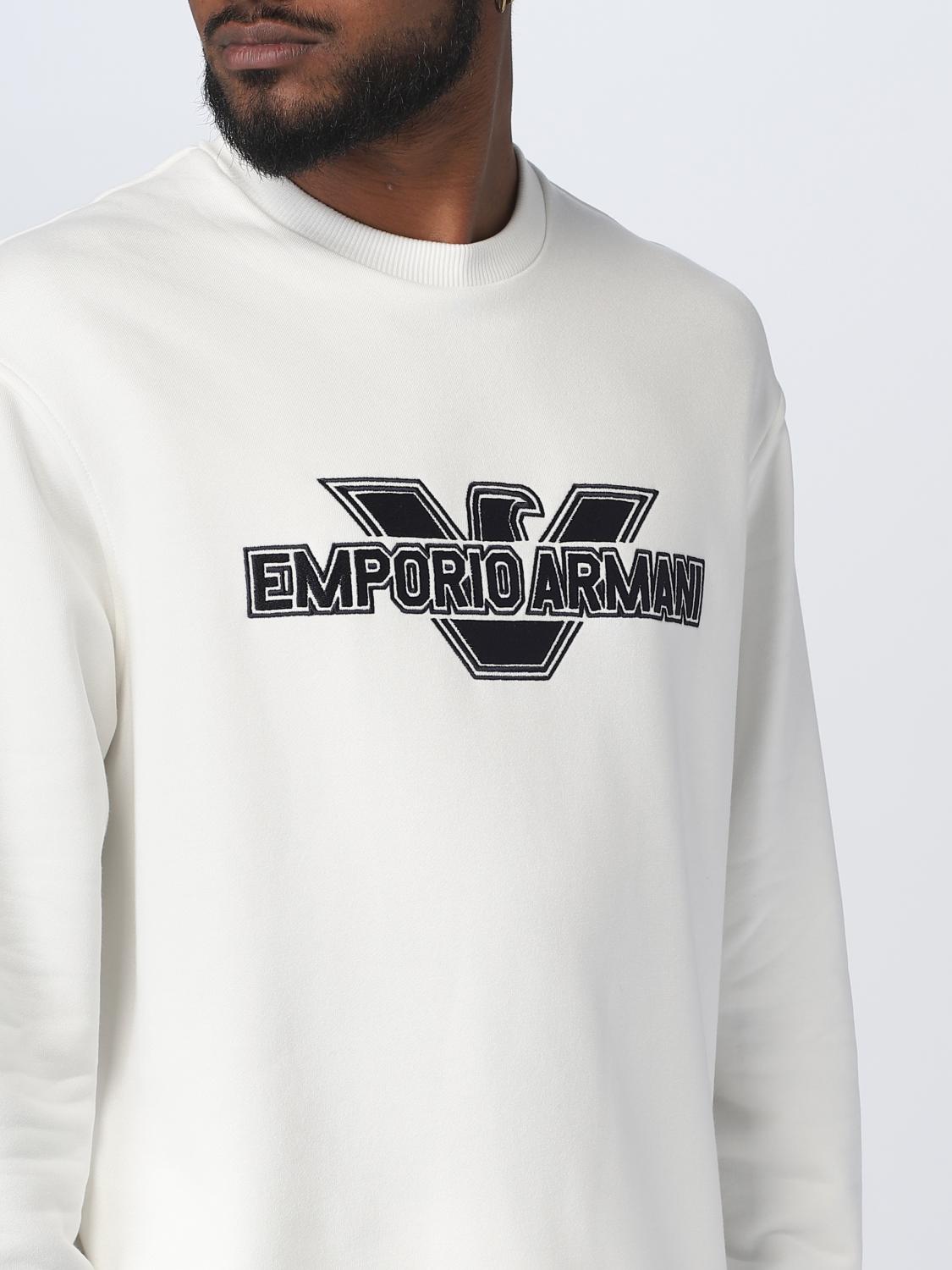 Felpa Emporio Armani: Felpa Emporio Armani in cotone bianco 4