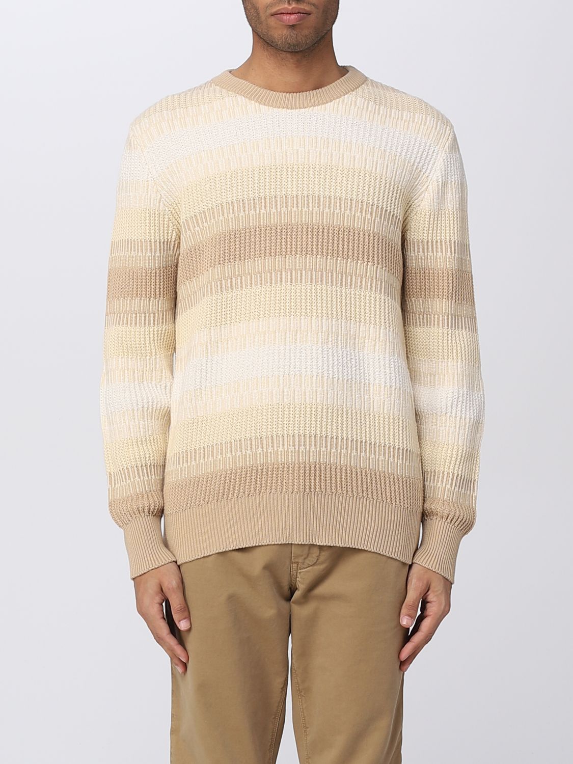 Altea Striped Knitted Jumper In Natural