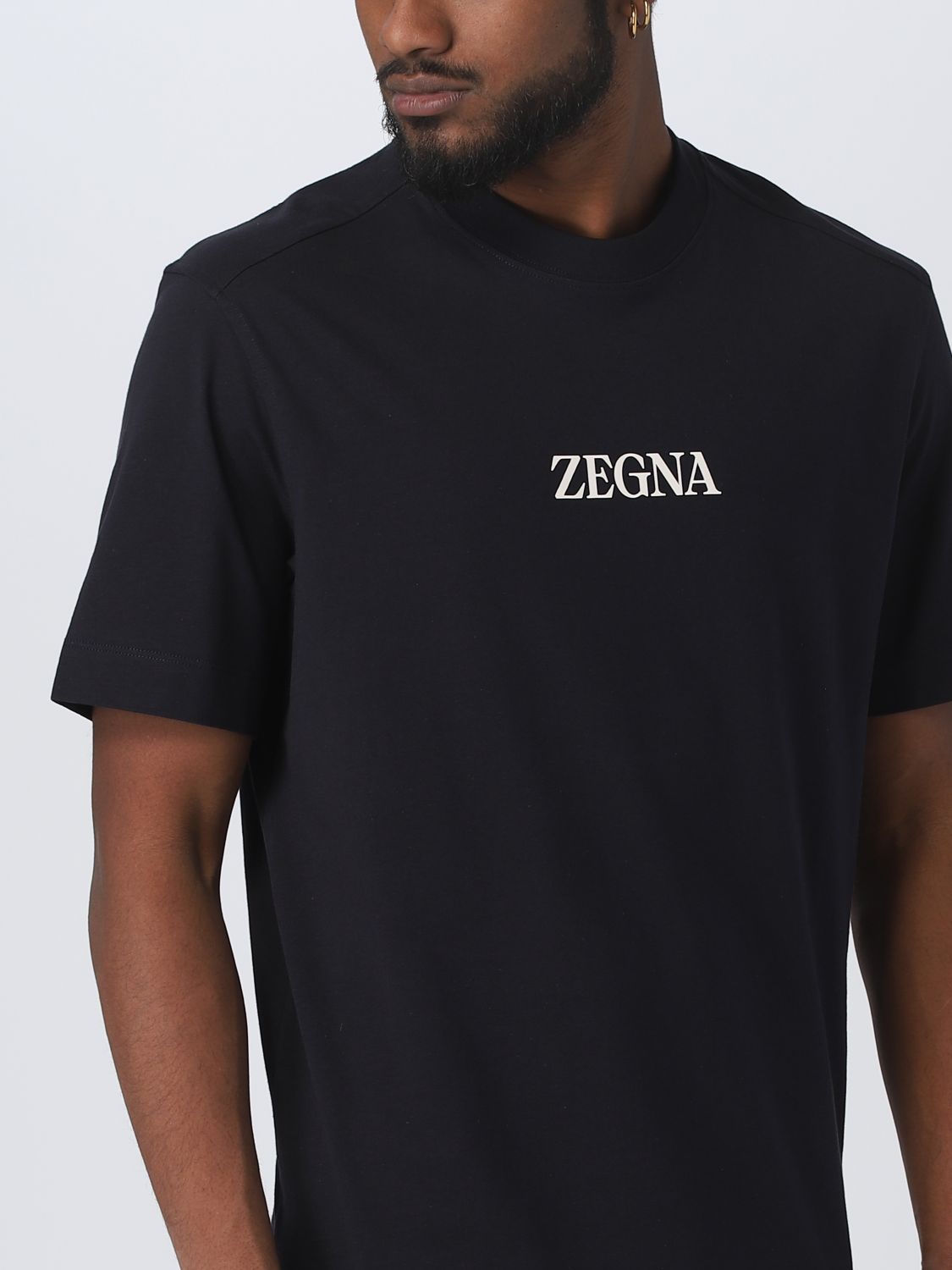 ZEGNA: t-shirt for man - Blue | Zegna t-shirt UB364A5B777 online on ...