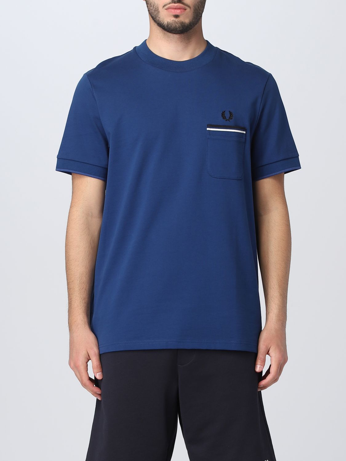 FRED PERRY: t-shirt for man - Blue | Fred Perry t-shirt M4650 online on ...